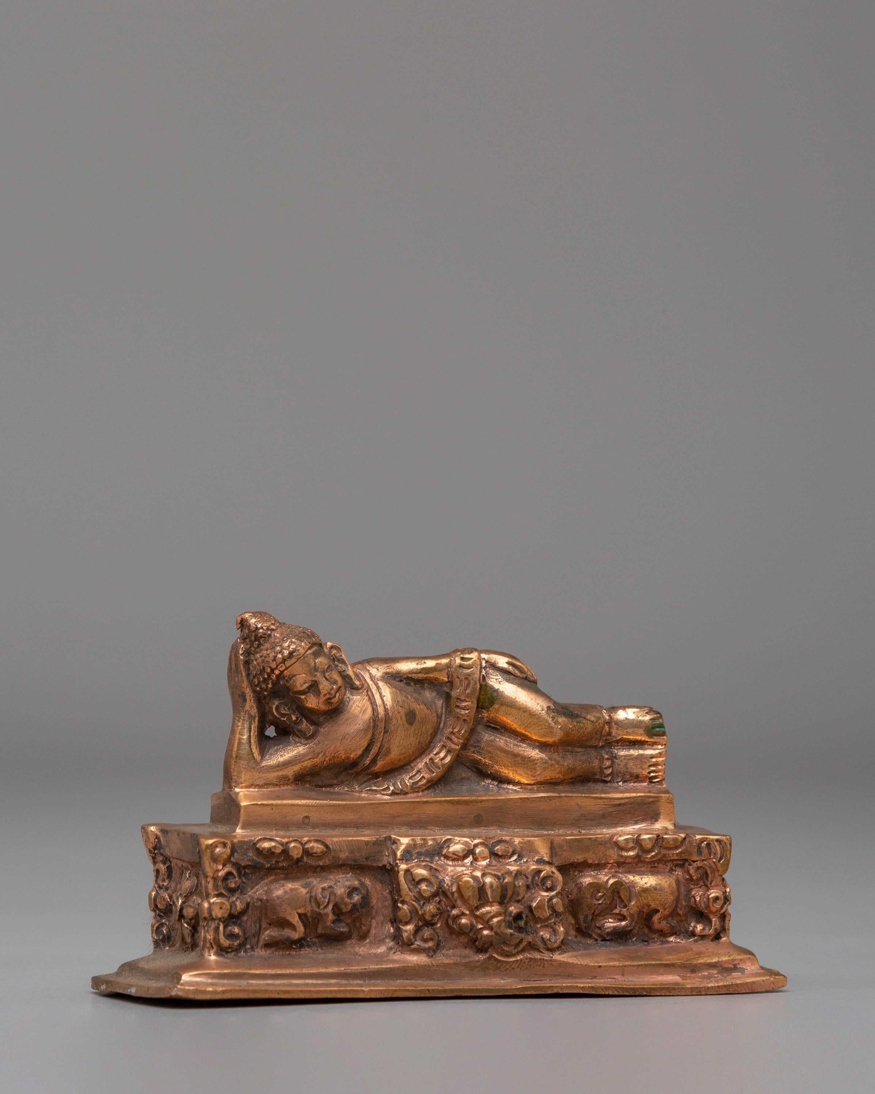 Traditional Sleeping Buddha Statue | Handcrafted Copper Art
