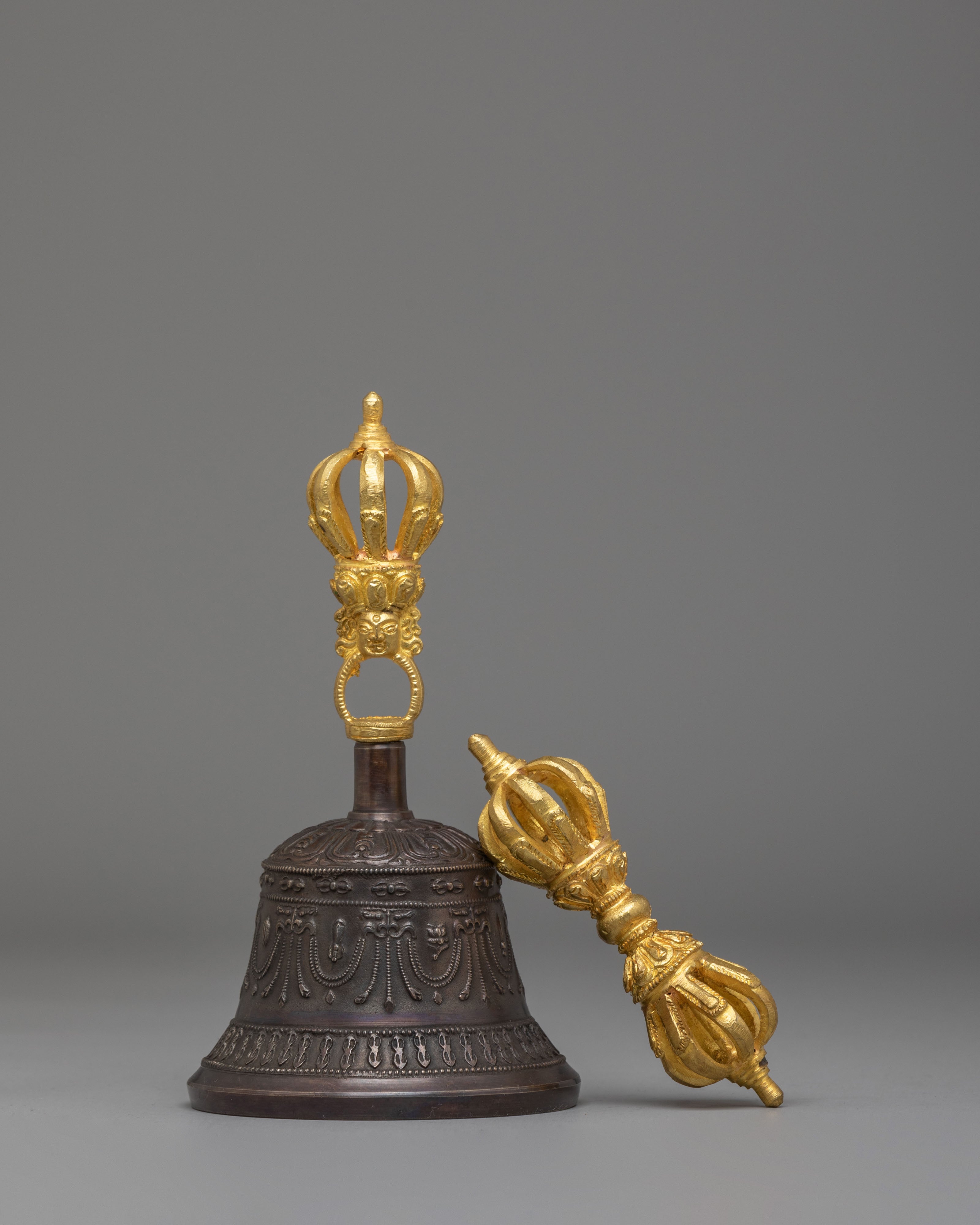 Buddhist Ceremonial Vajra and Bell | Spiritual Ritual Tools for Meditation