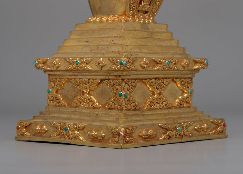 Traditional Buddhist Altar Stupa  | Sacred Buddhist Decor for Blessings and Enlightenment