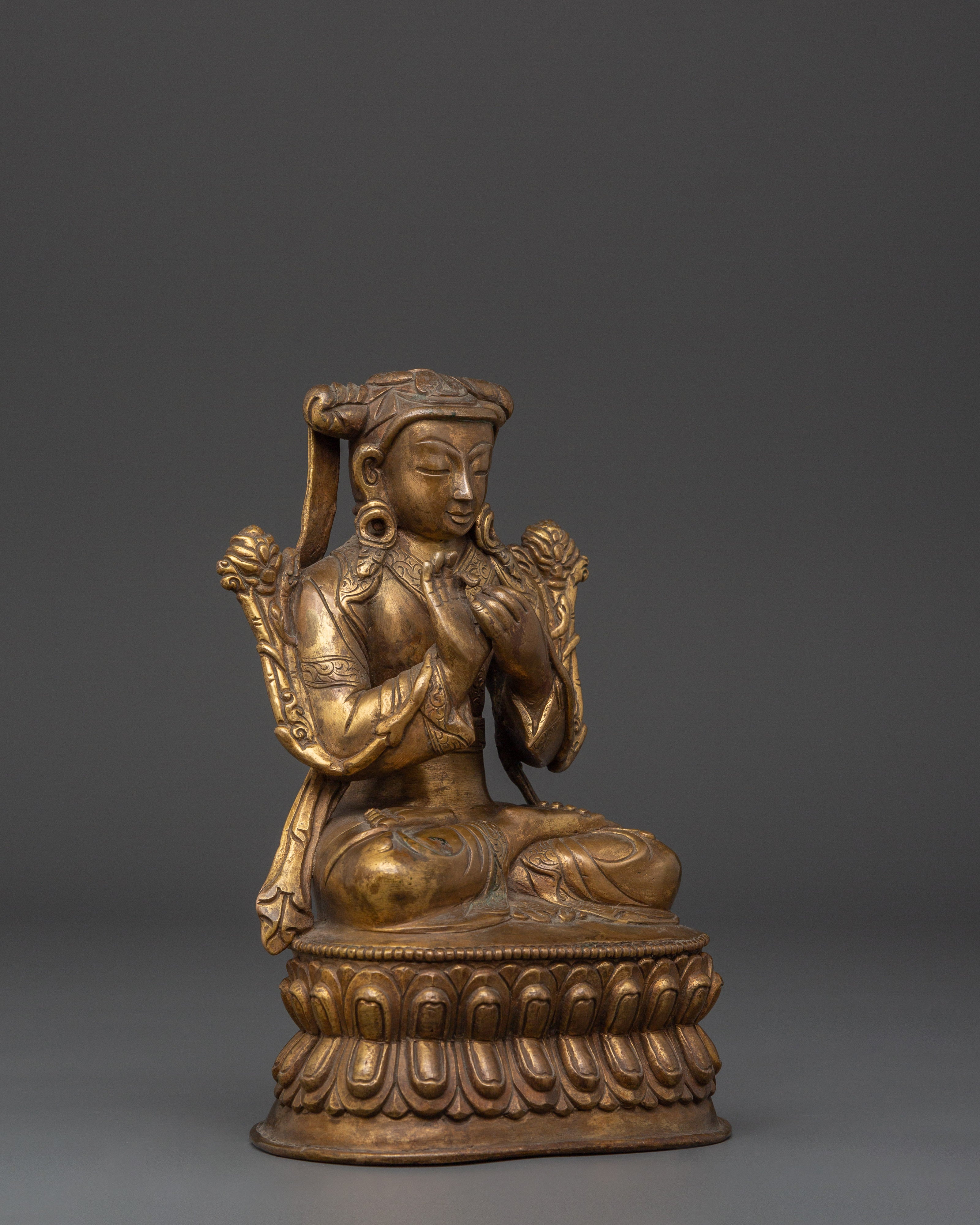 Gold Plated Buddhist Master | Altar Decor