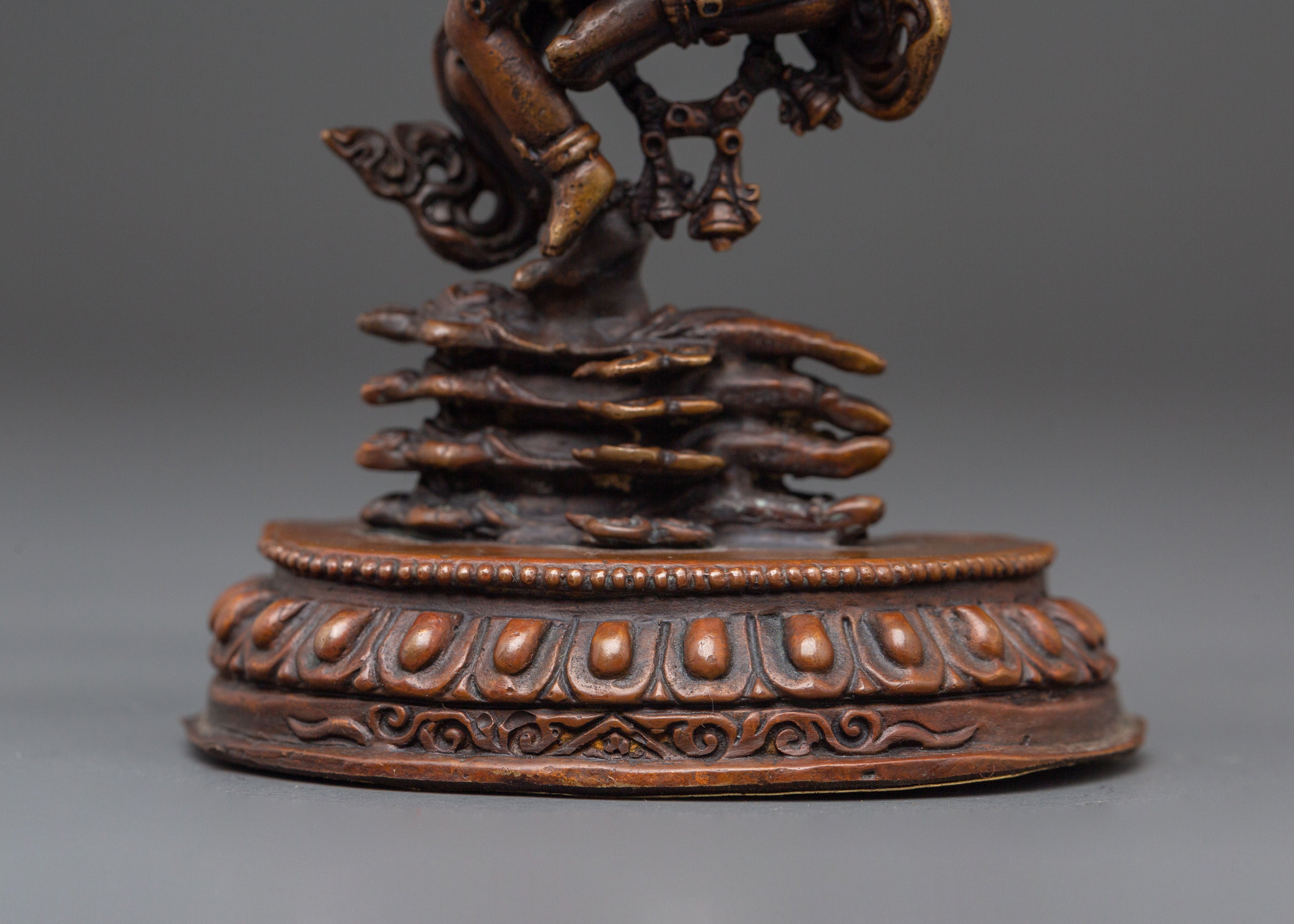 Tantric Protector Hevajra Statue | Oxidized Copper Tibetan Deity Sculpture