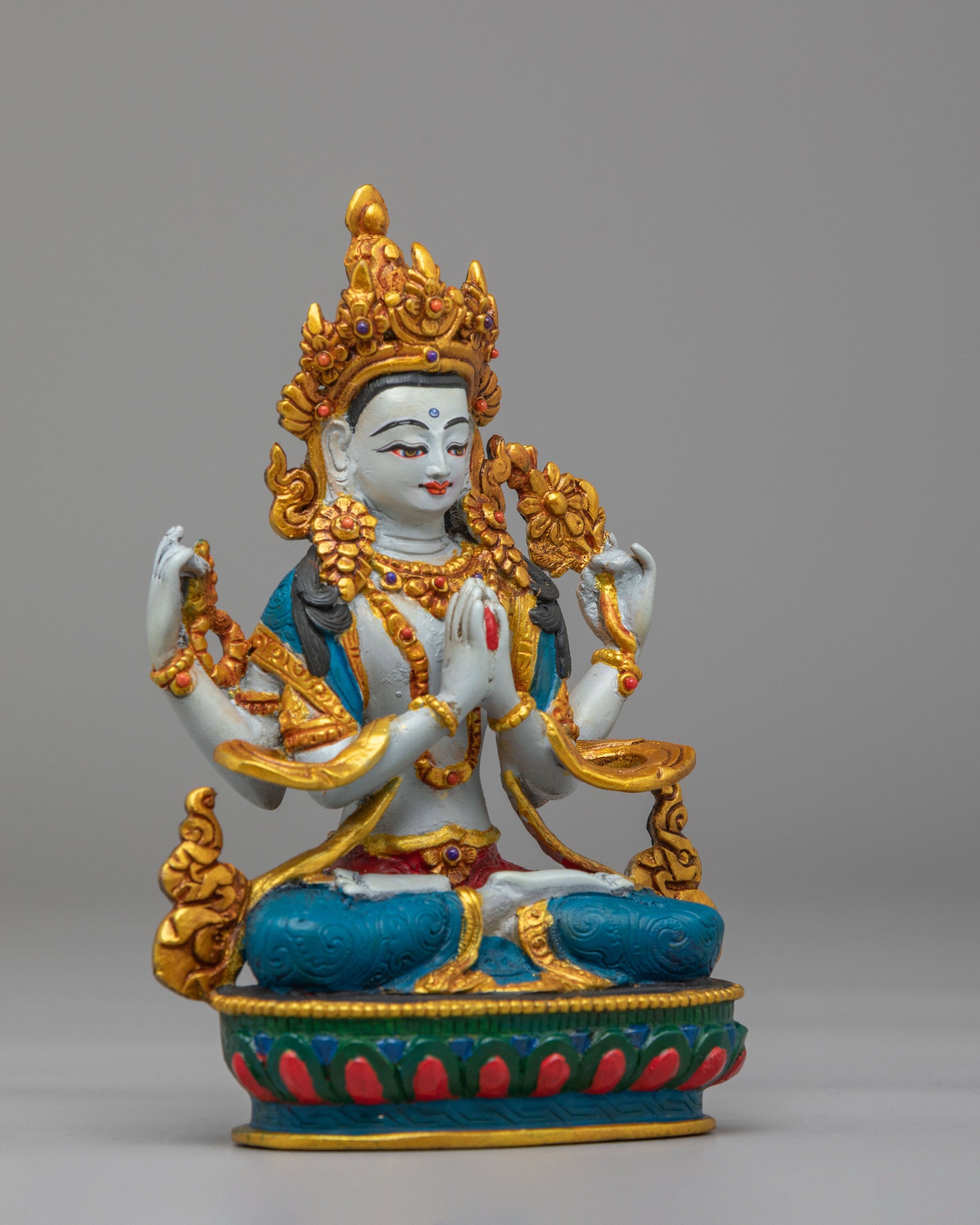 Sacred Chenrezig Meditation Statue | Tibetan Bodhisattva of Compassion