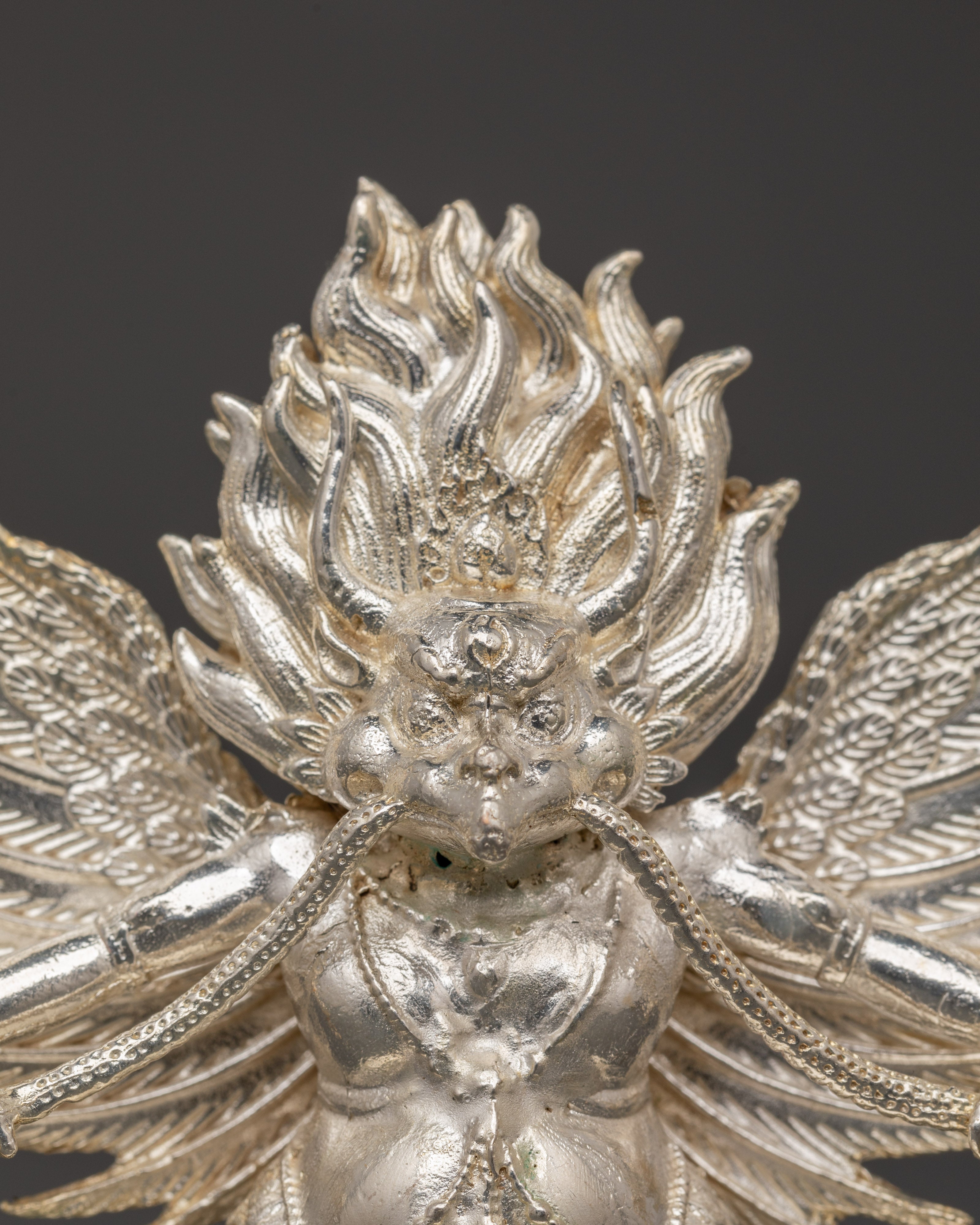 Divine Garuda Statue | Handcrafted Copper with Silver Plating