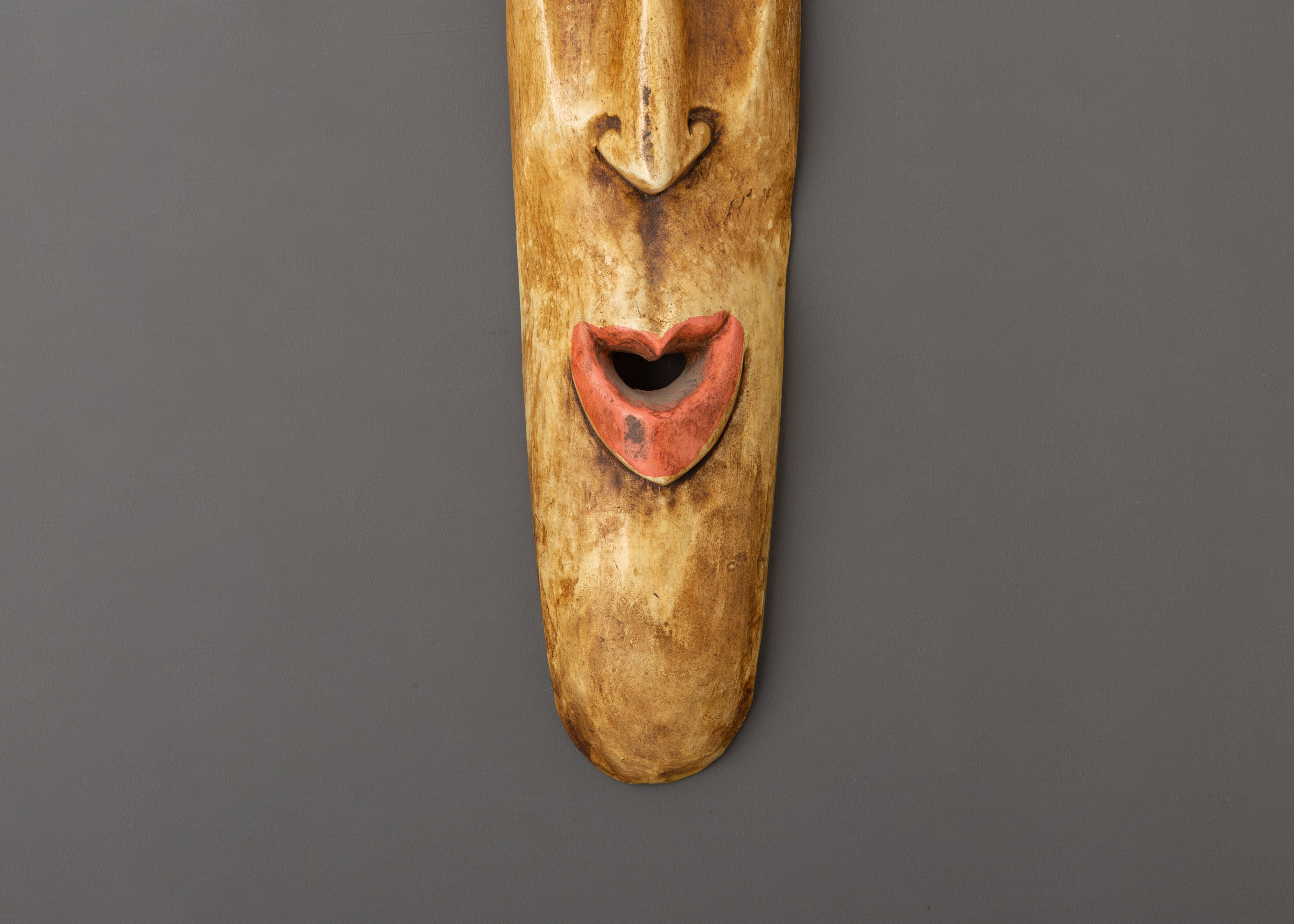 Hand-Carved Wooden Tribal Mask Wall Hanging | Ethnic Face Art in Acrylic