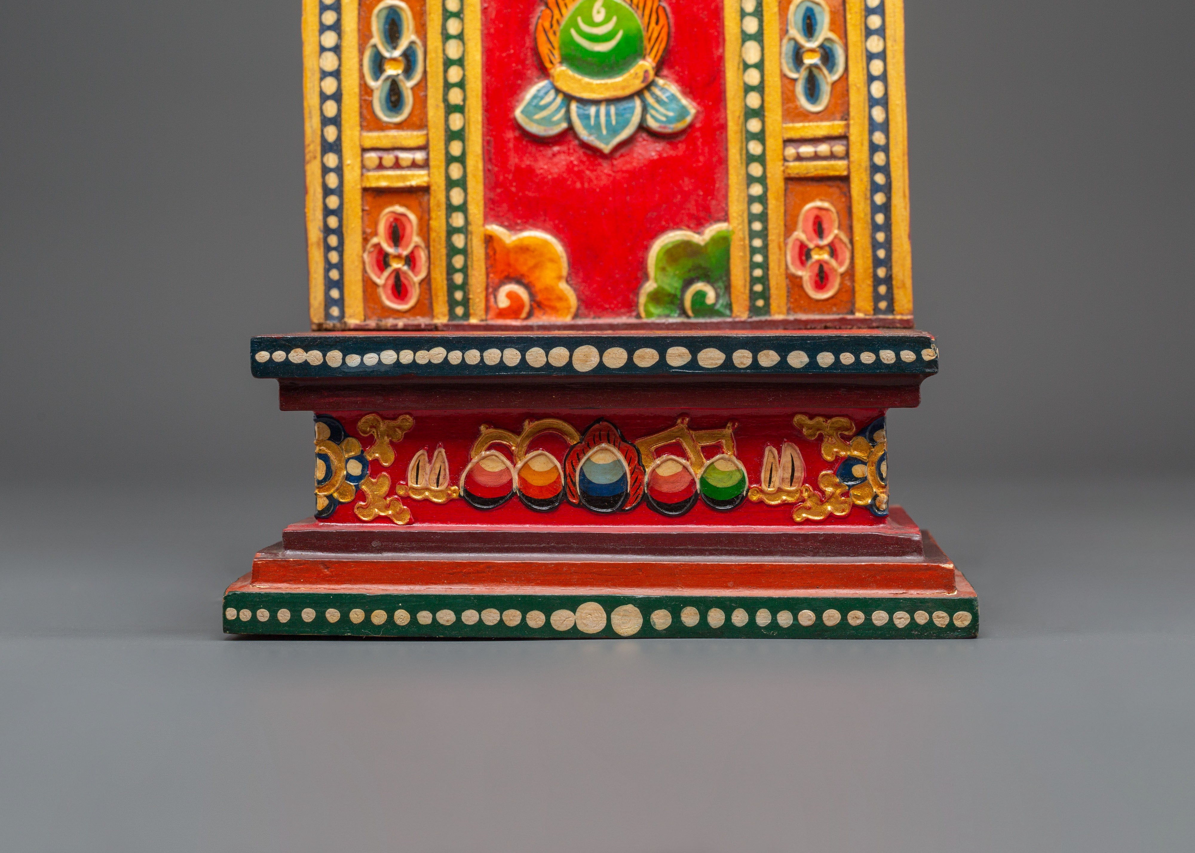 Handcrafted Wooden Throne for Statue | Tibetan Buddhist Altar Seat