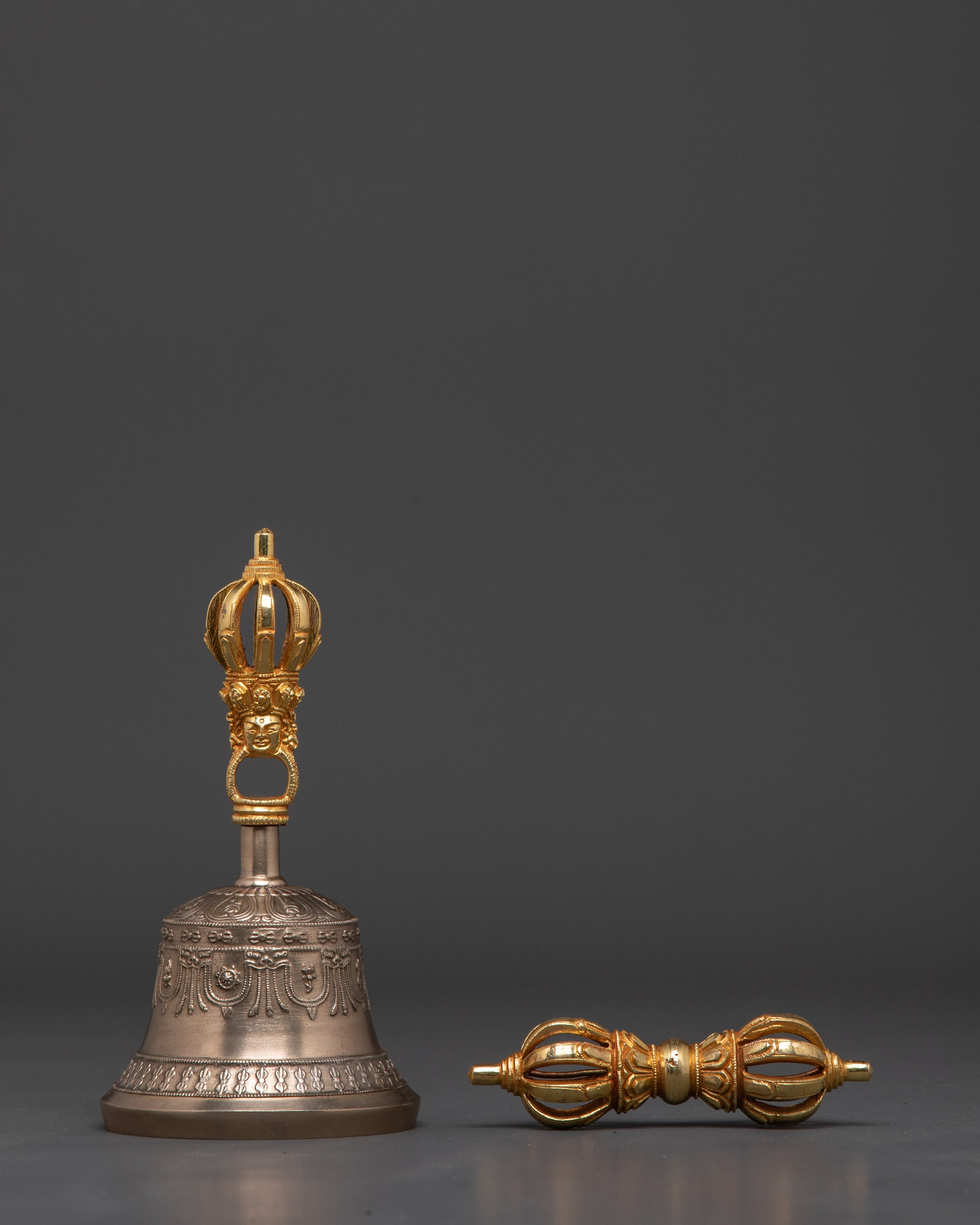 Brass Vajra and Bell for Ritual Ceremonies