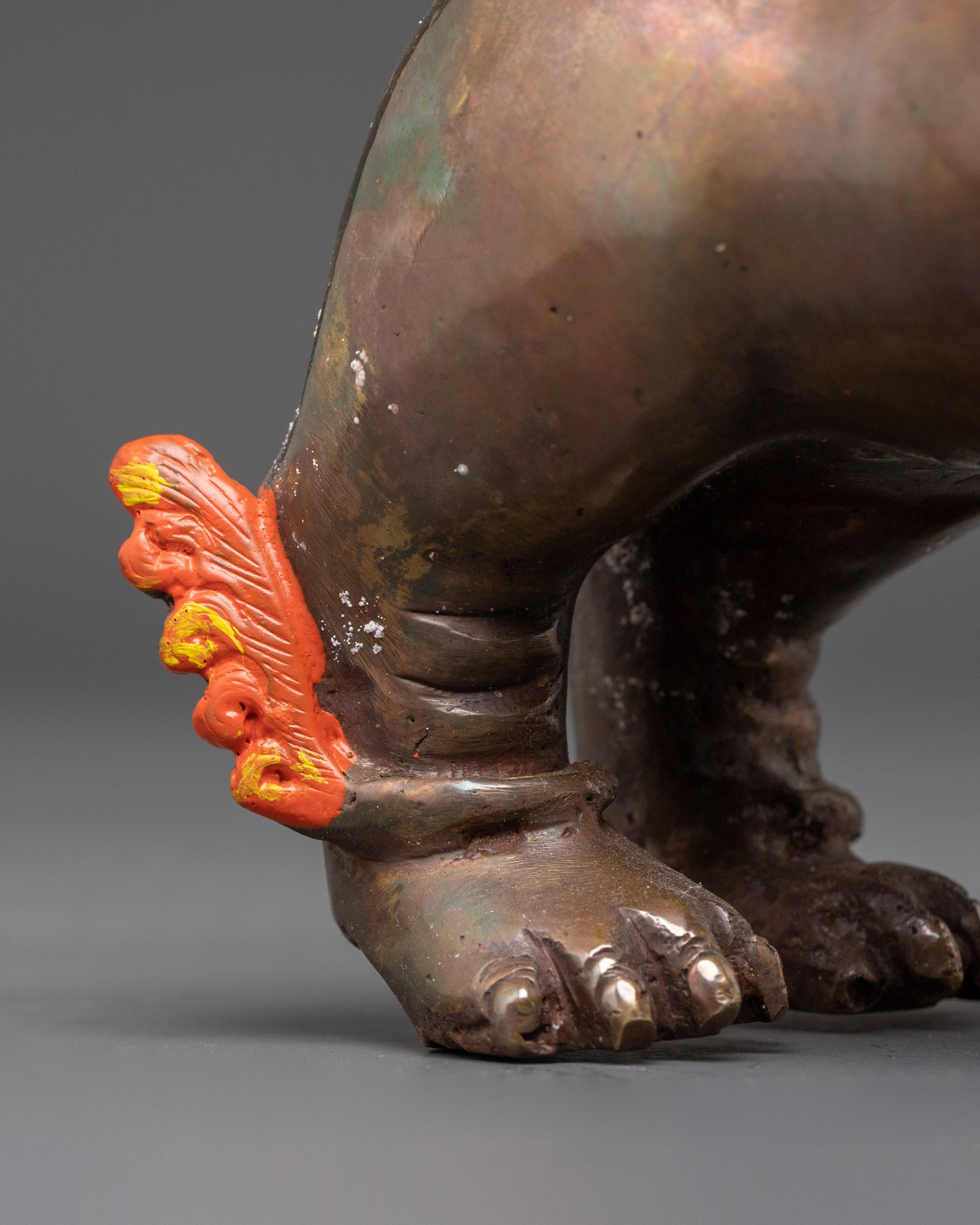 Sacred Oxidized Copper Lion Set | Symbol of Strength and Courage