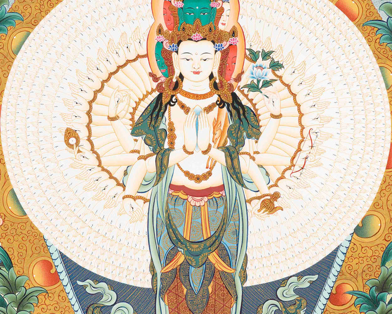 1000 Armed Avalokiteshvara Thangka | Tibetan Wall Hanging