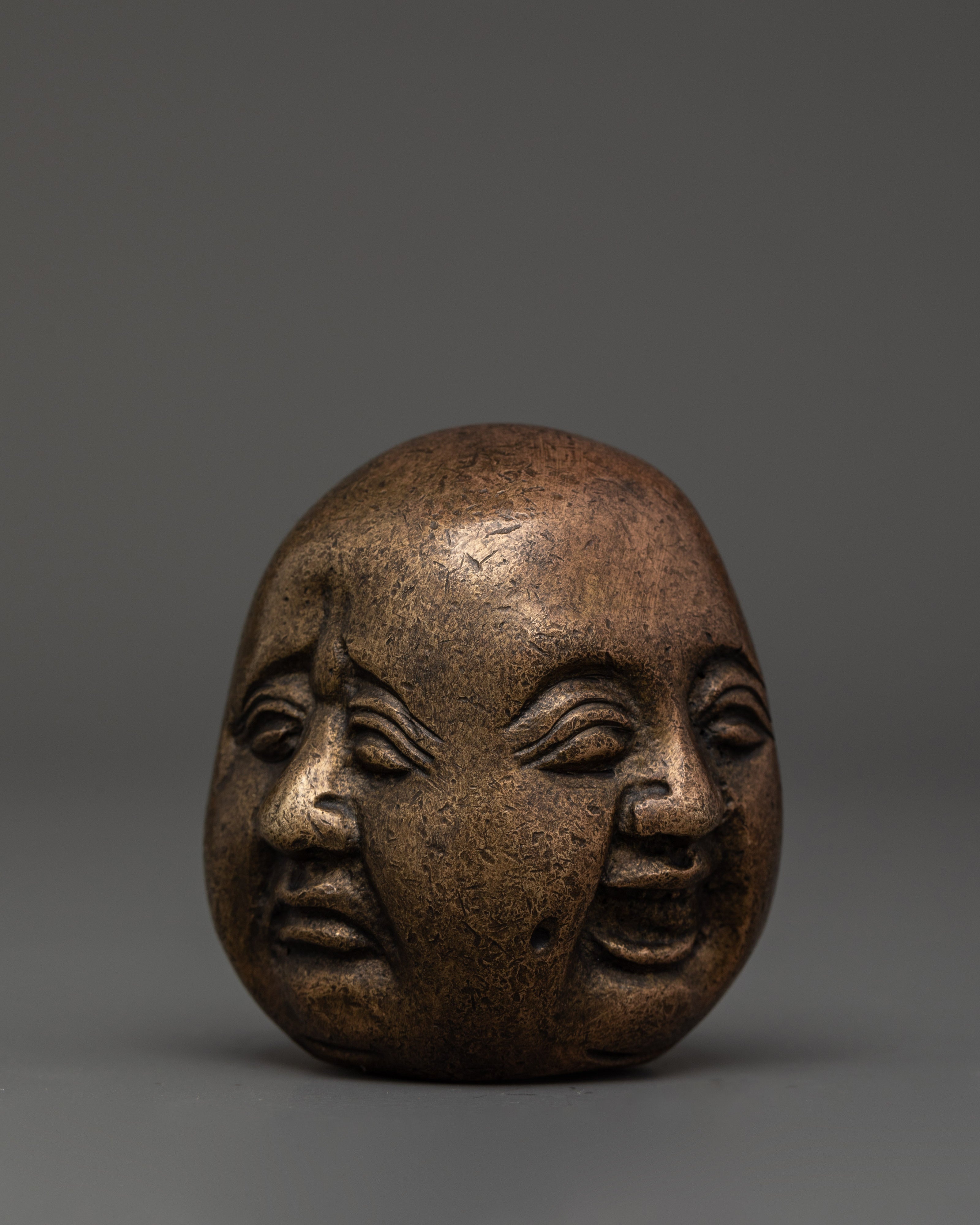 Laughing Buddha Head for Decor | Bronze Buddha Sculpture