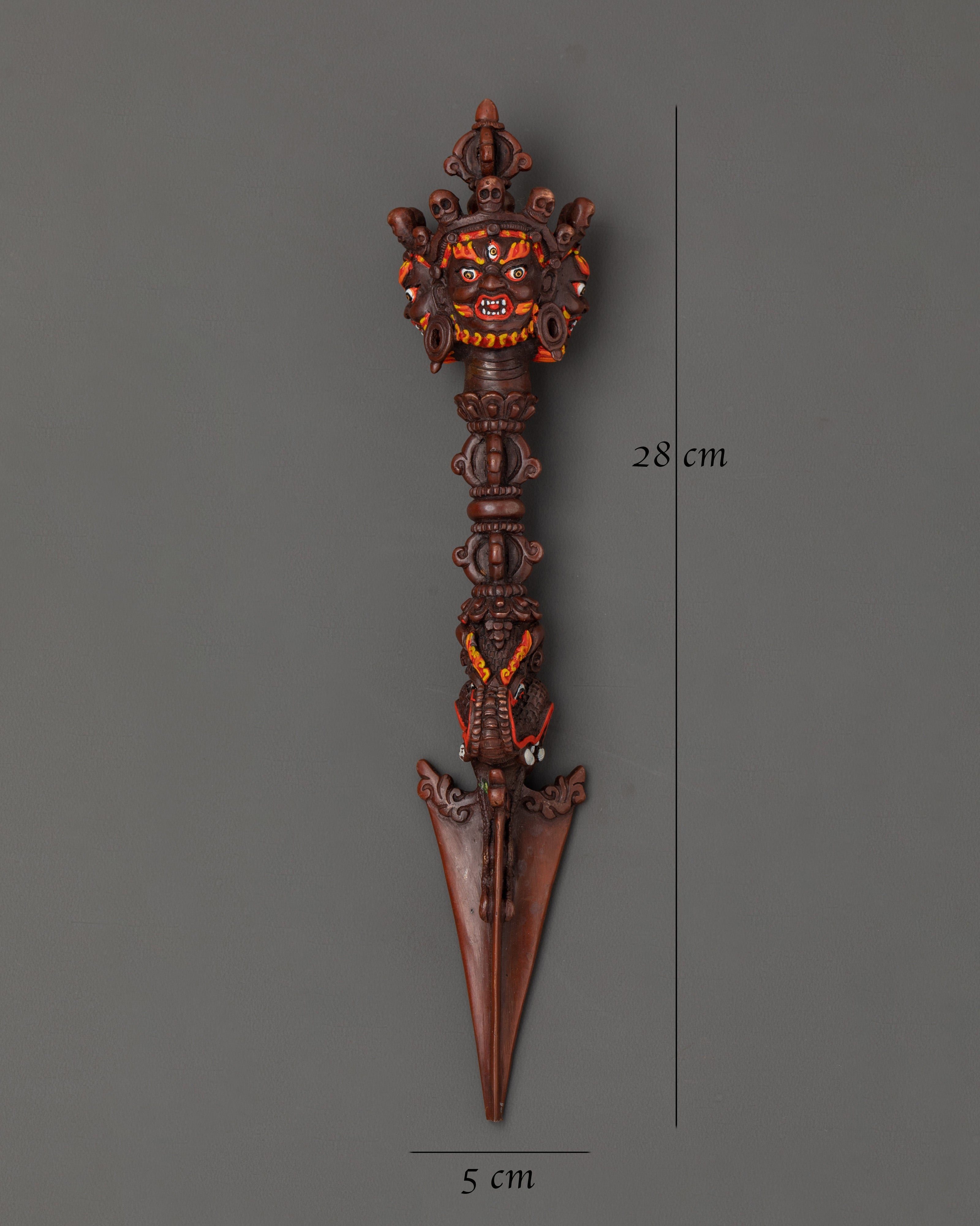 Oxidized Copper Phurba Dagger | Tibetan Ritual Tool of Protection