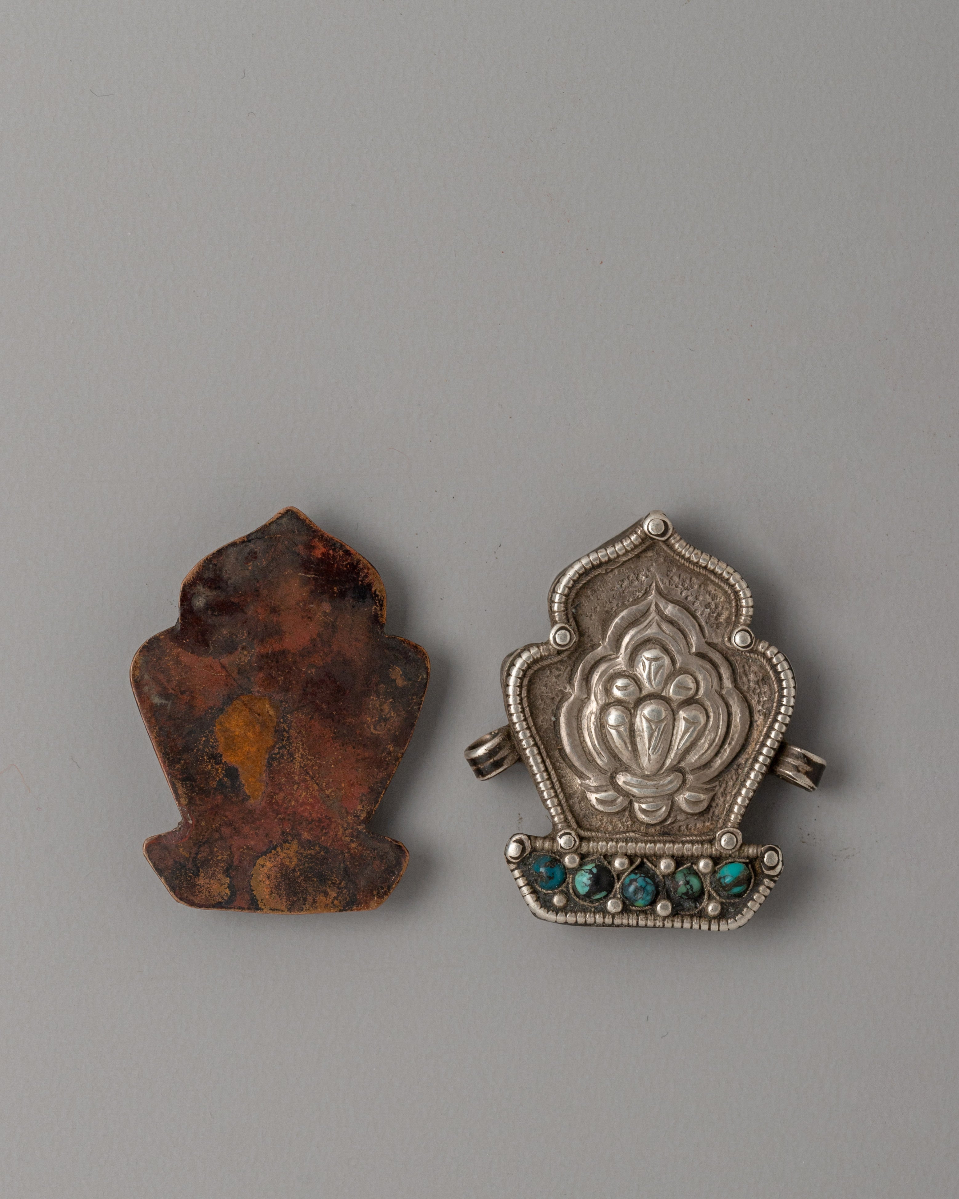 Silver-Plated Tibetan Ghau Box Pendant | Spiritual Practices and Protection