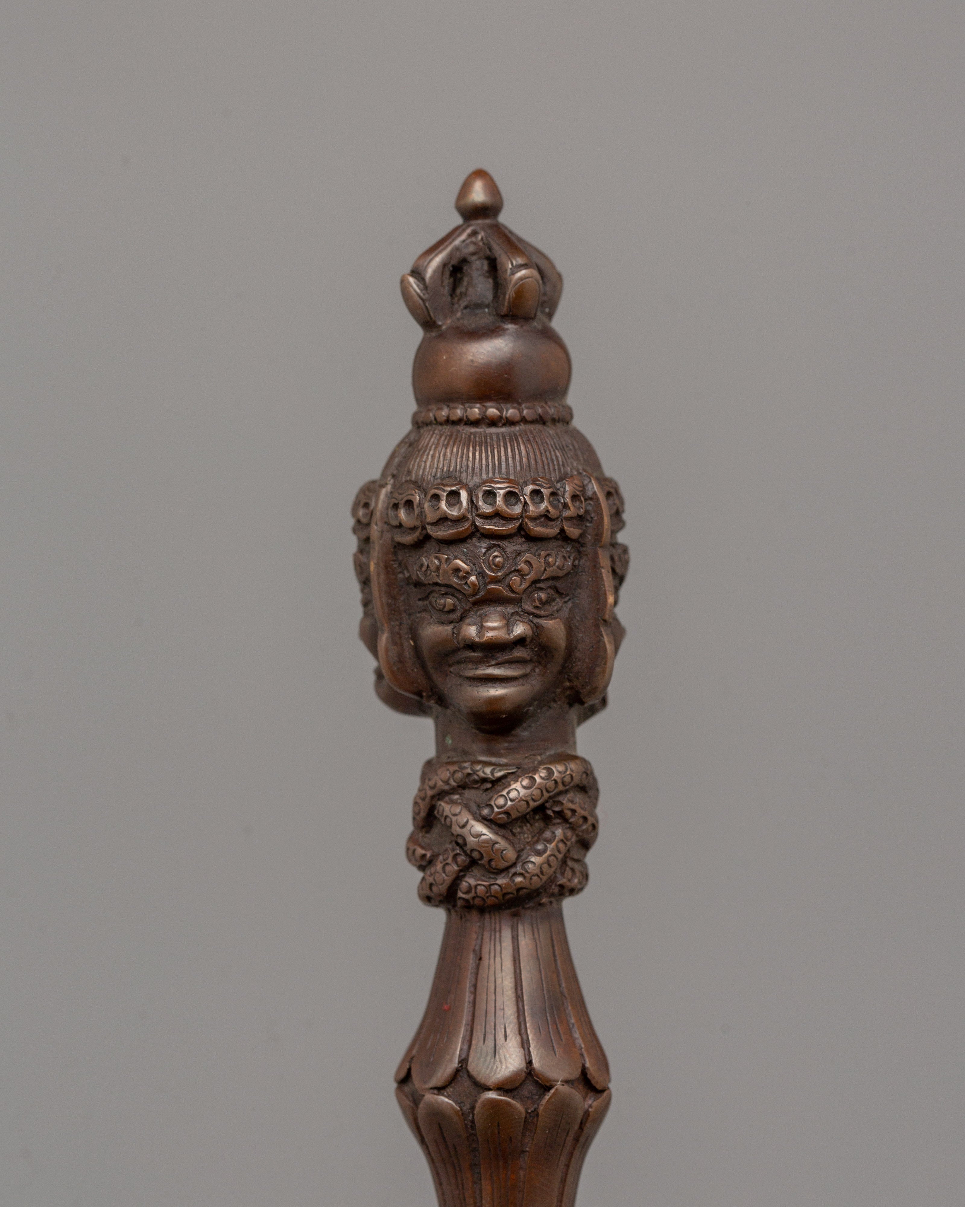 Copper Dorje Phurba | Sacred Ritual Tool for Spiritual Protection