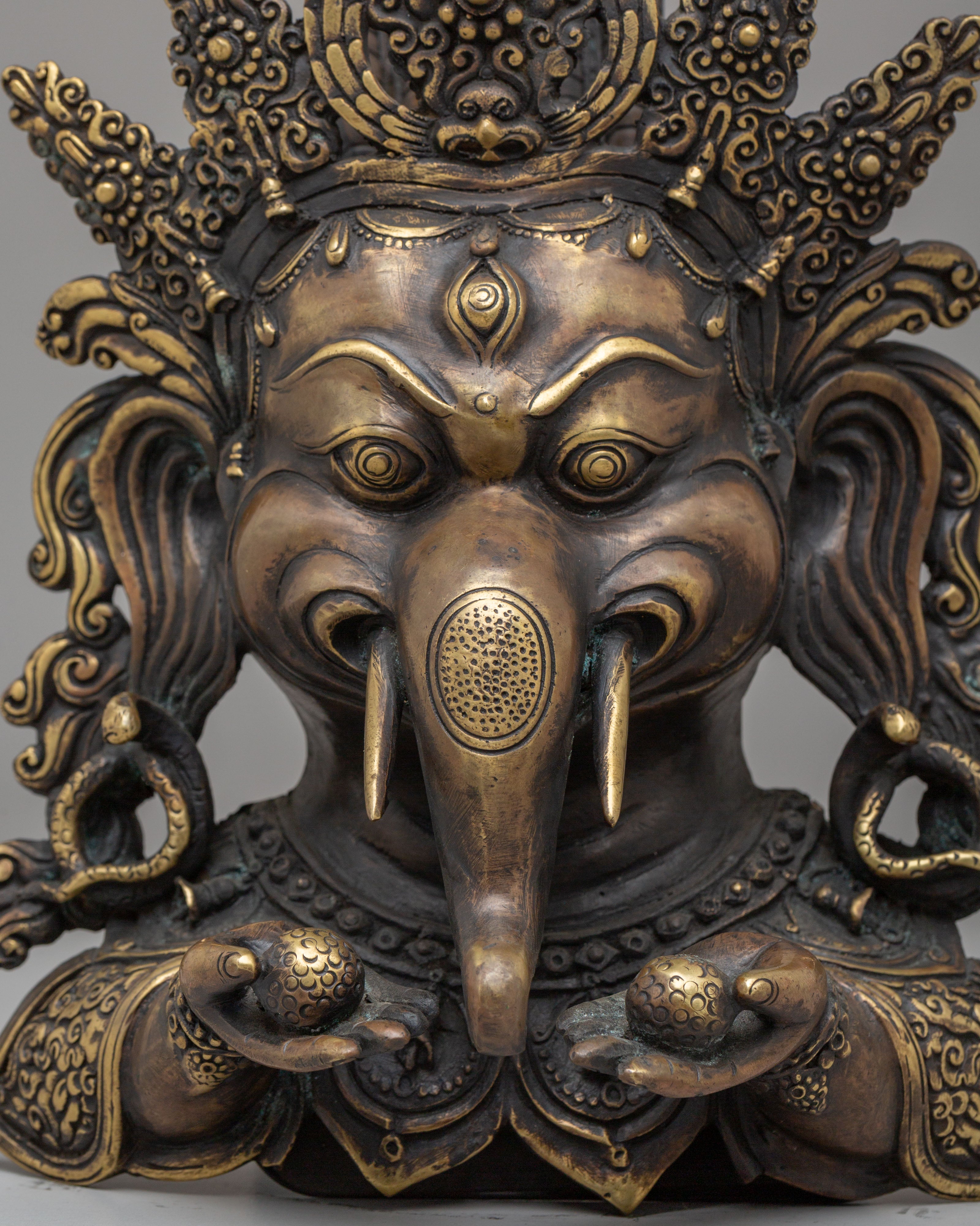 Handmade Ganesh Head for Decor | Traditional Hindu Artwork