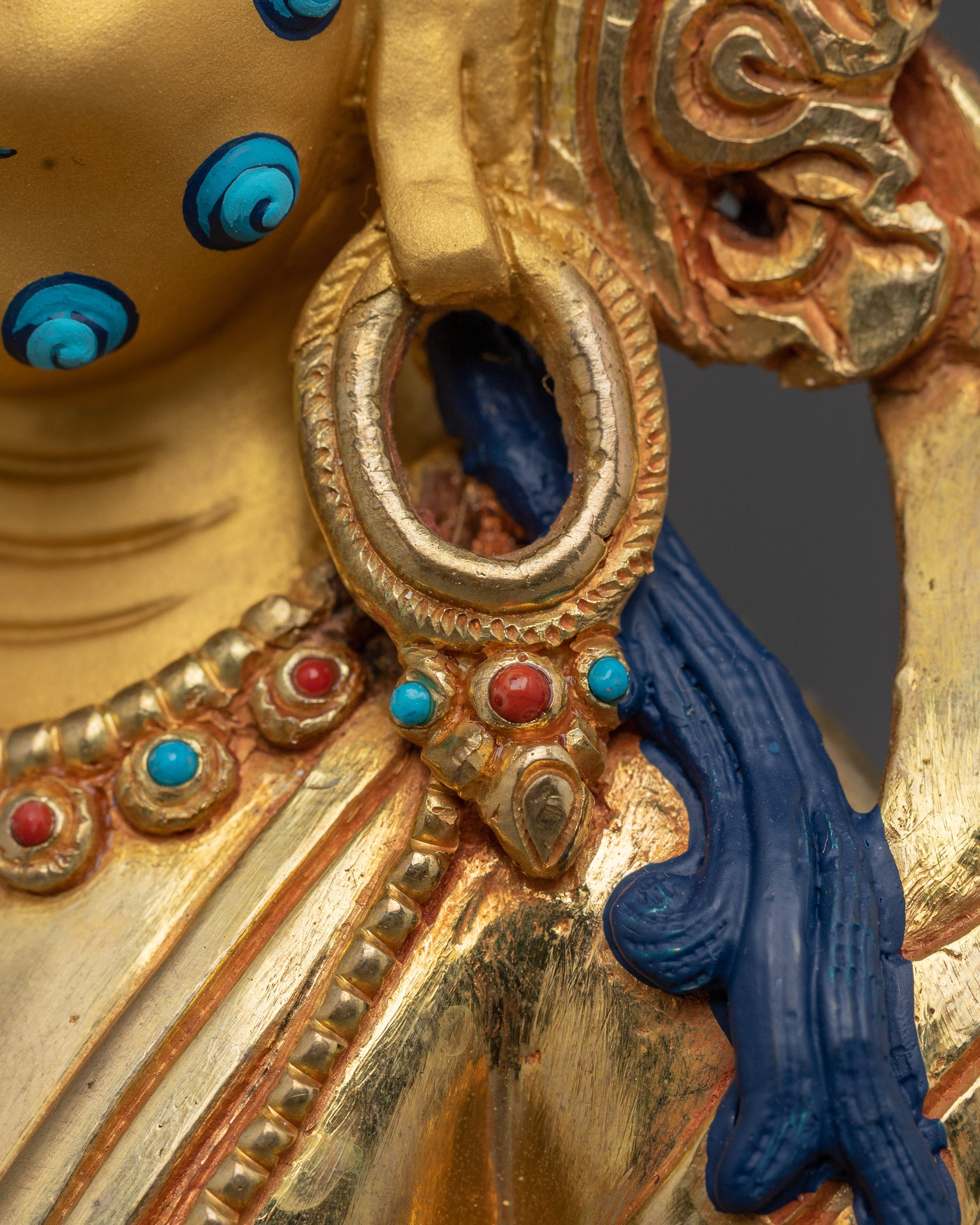 Golden Statue of Wealth Symbol Dzambhala | Buddhist Spiritual Decor