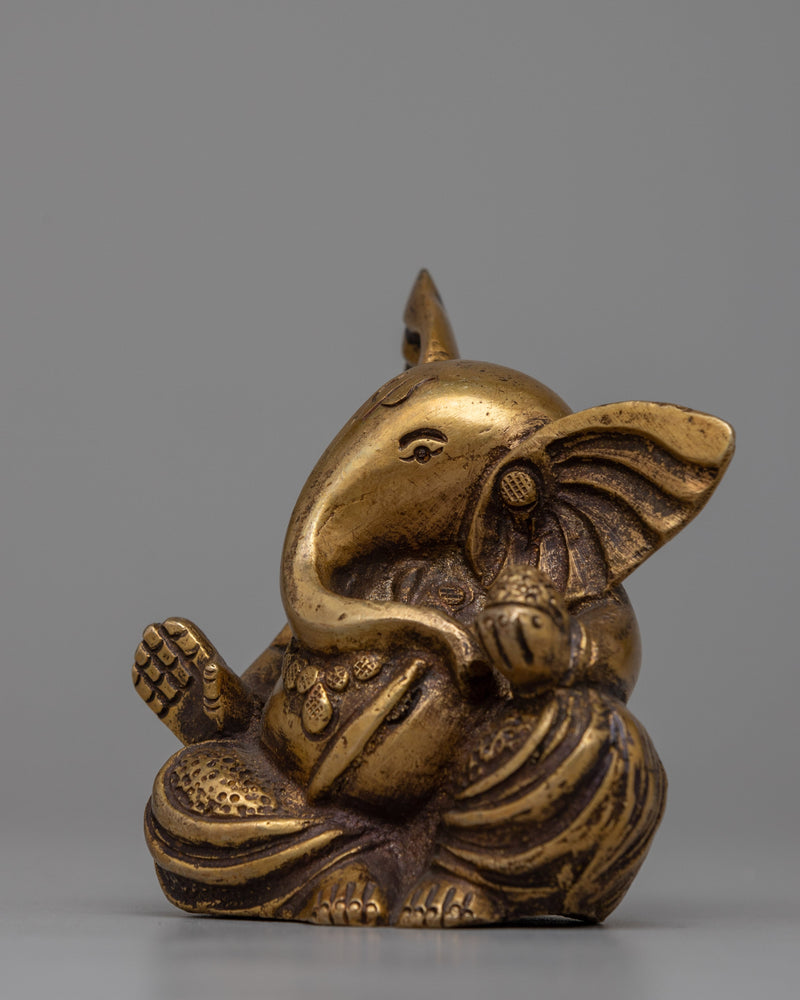 Ganesh Brass Statue | Serene Meditation Room Decor