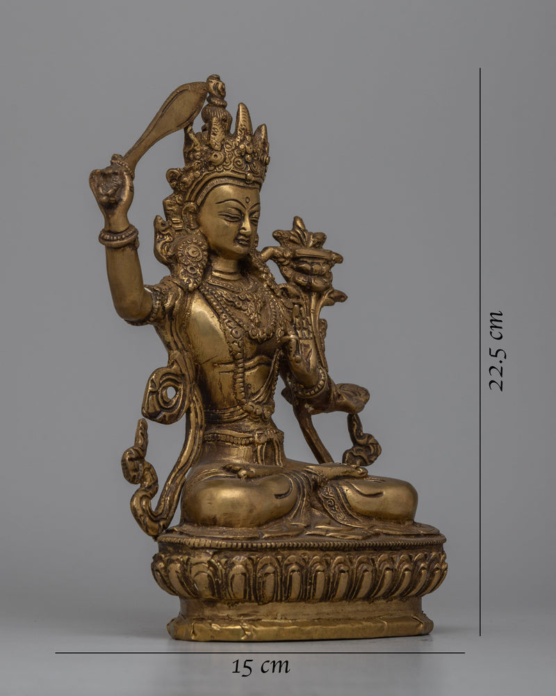 Manjushri Brass Statue | Symbol of Transcendent Wisdom