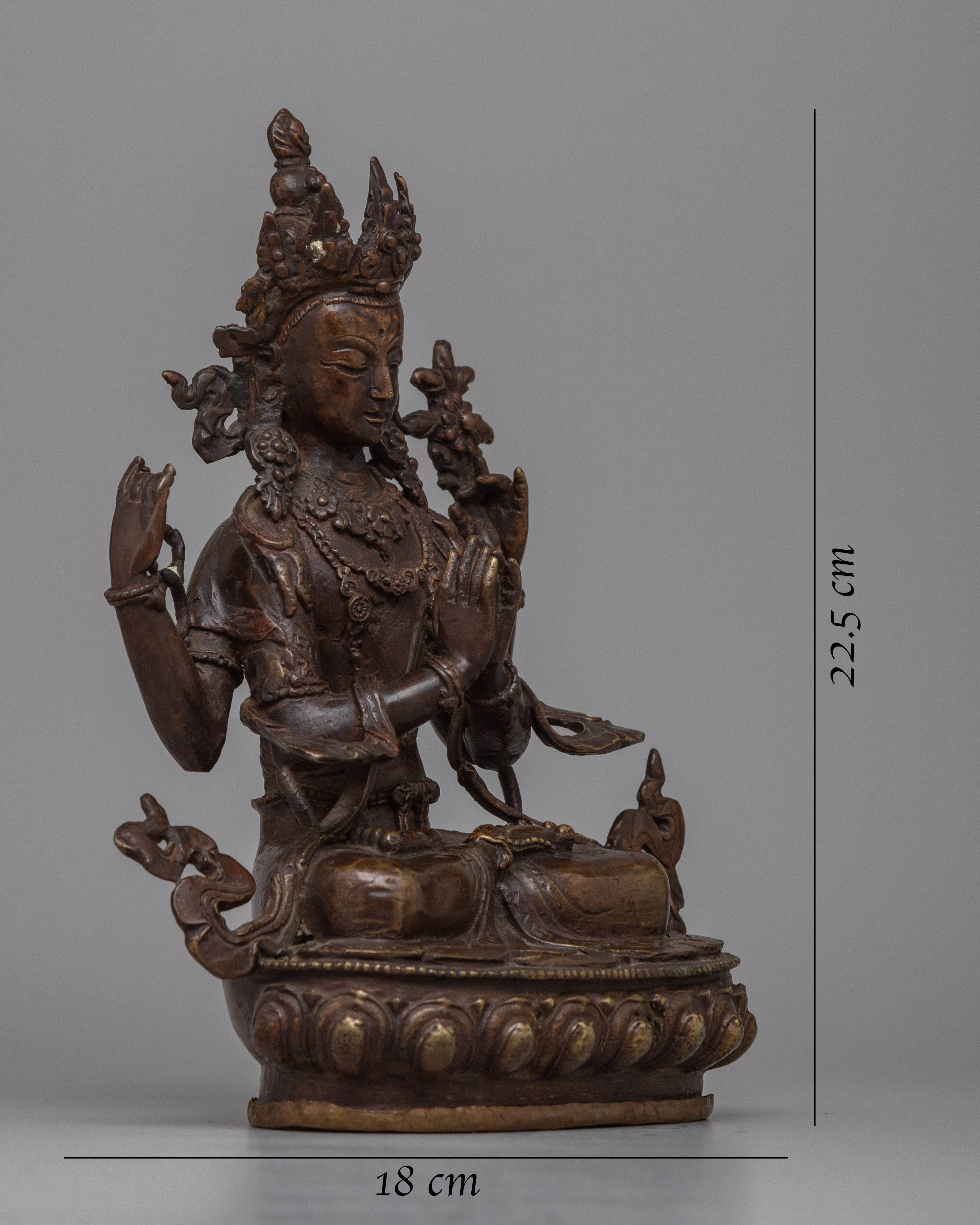 Antique Chenrezig Buddha Statue | Crafted to Illuminate Your Space with Compassion