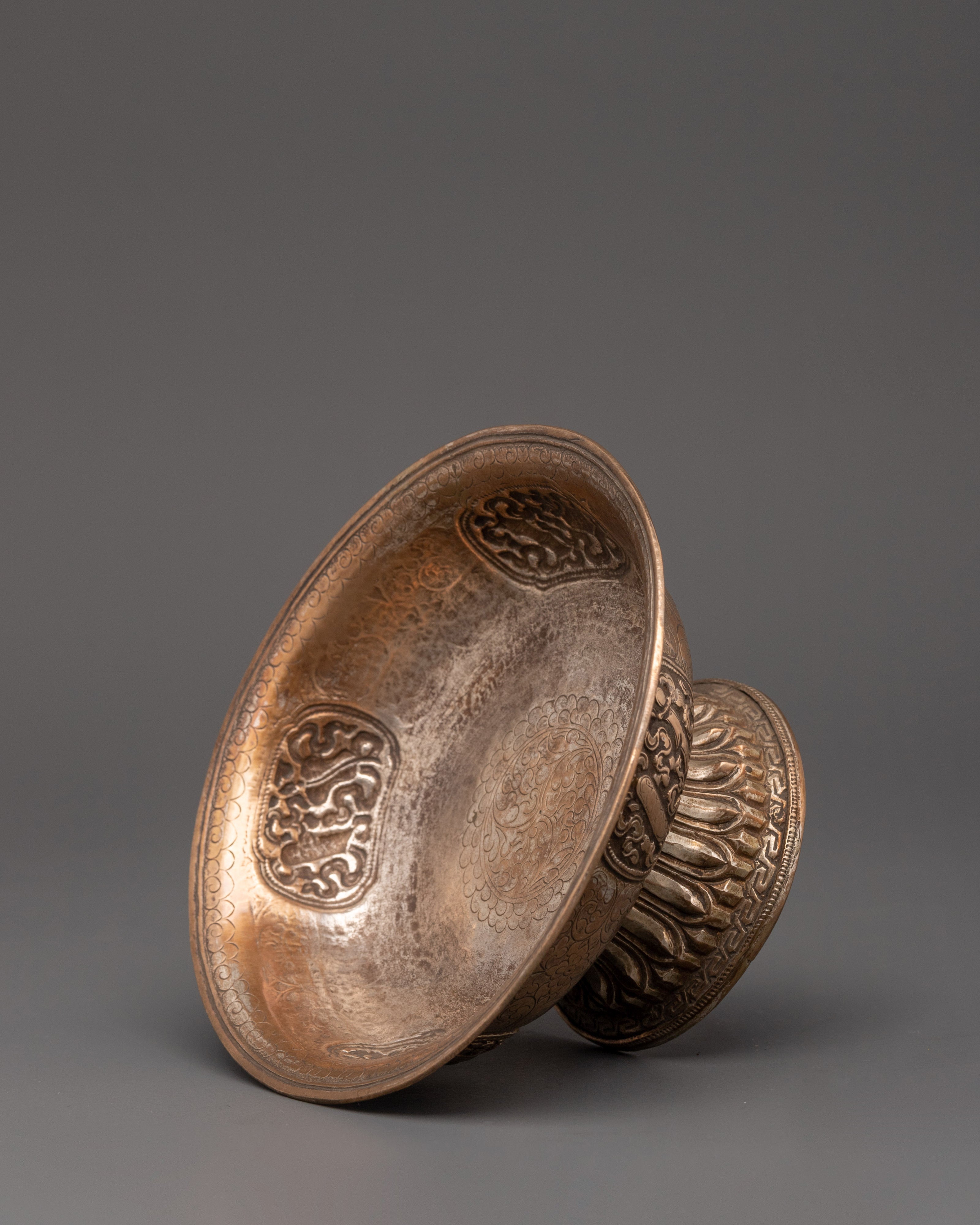 Silver Antique Serkyem Set | Offerings to Dharma Protectors