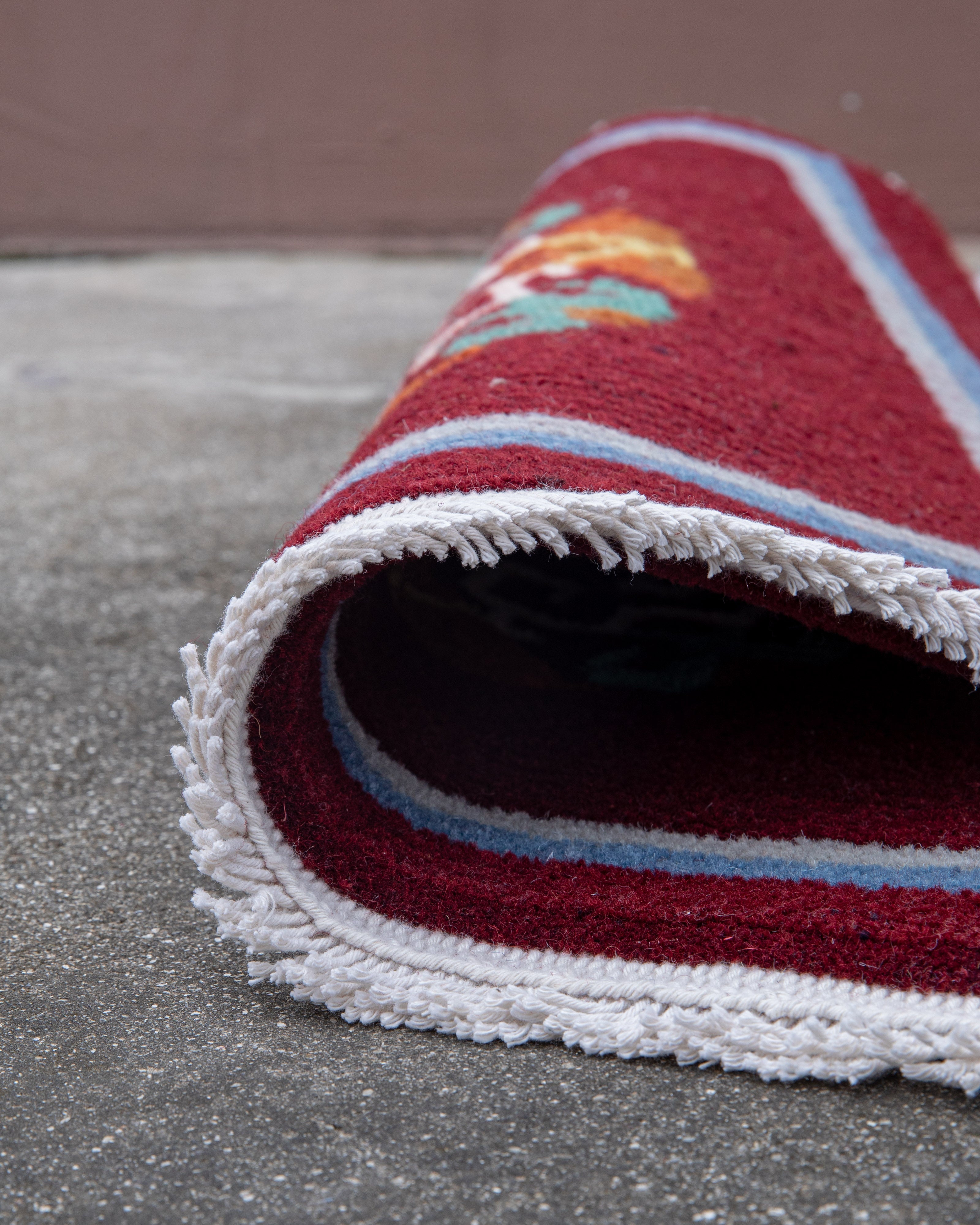 Handmade Meditation Chair Rug | Tibetan Wool Cushion Mat for Mindfulness Practice