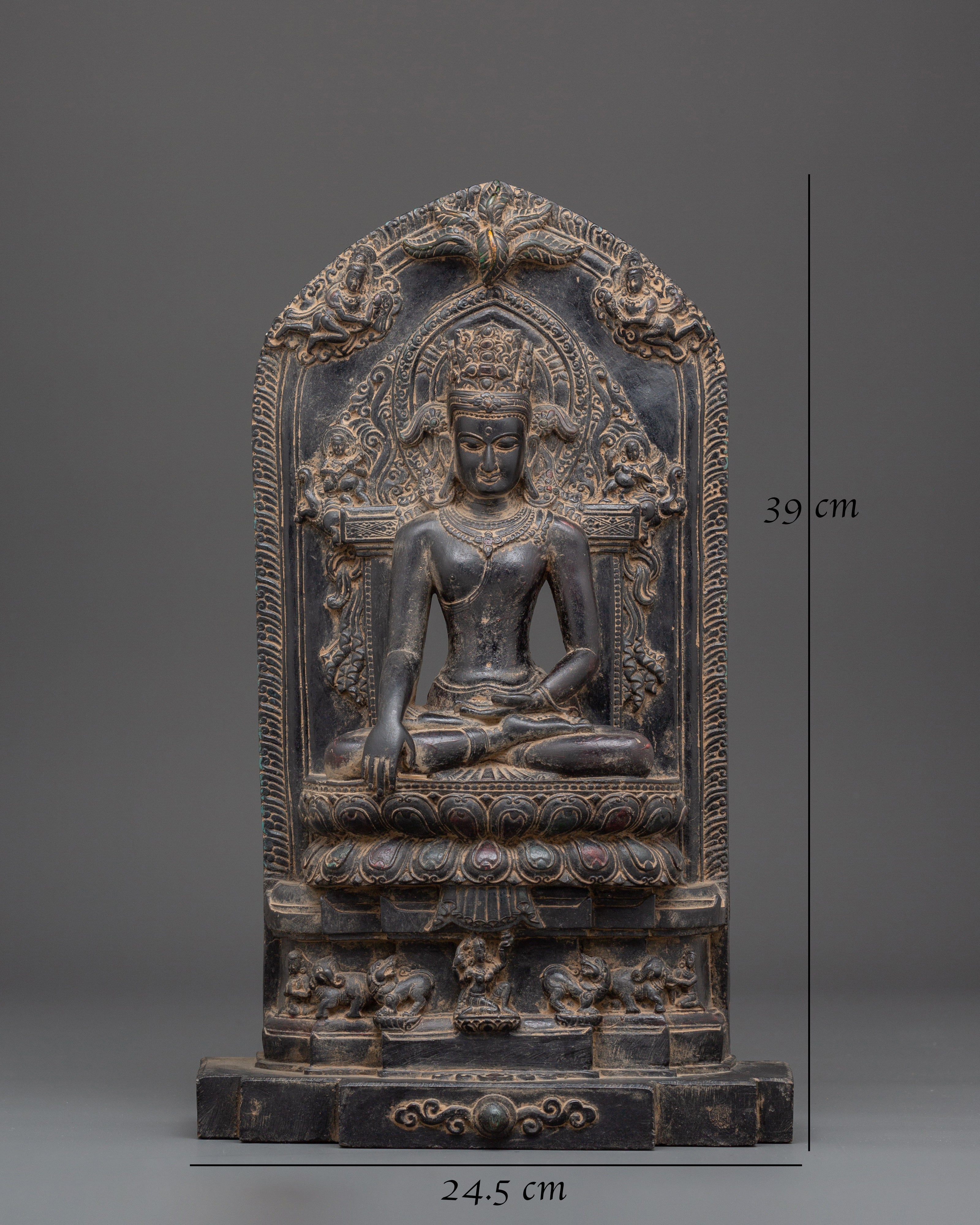 Shakyamuni Buddha on Throne Statue | Spiritual Home Decor