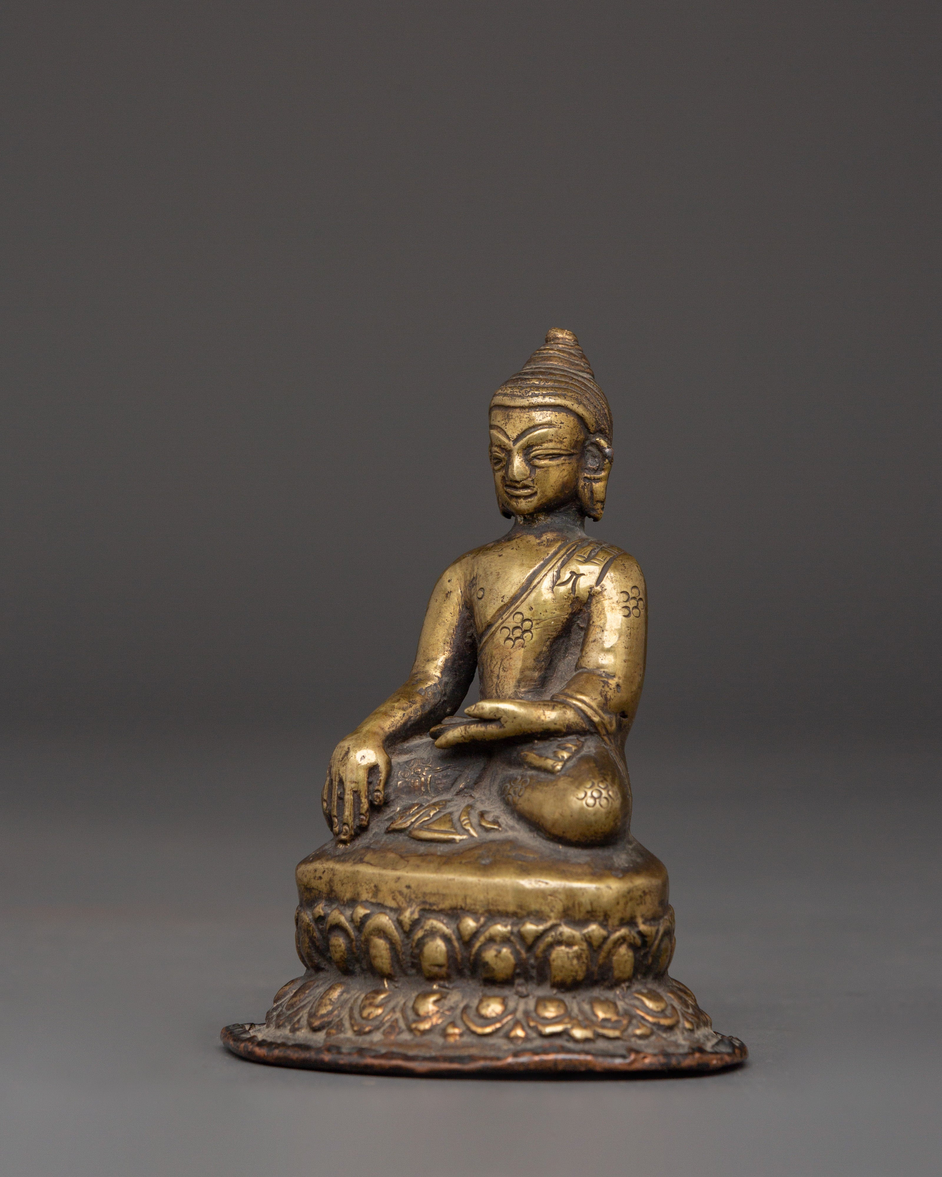 Shakyamuni Buddha Statue with Throne | Sacred Buddhist Altar Decor for Enlightenment