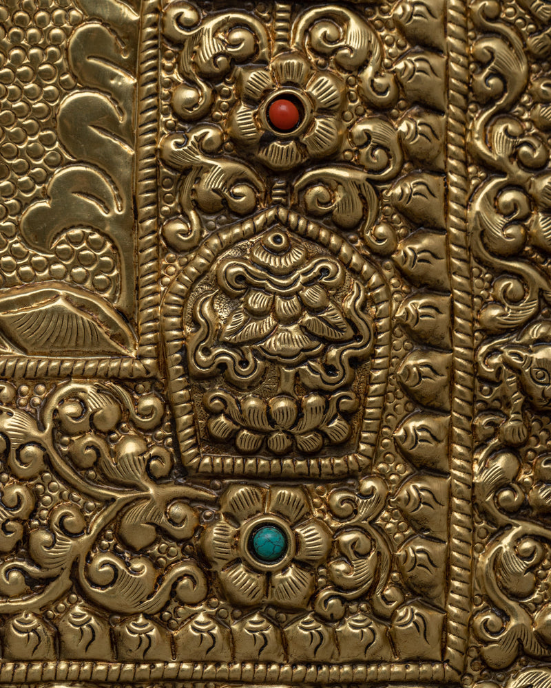 Tibetan Brass Garuda Thangka Wall Hanging | Auspicious Symbol of Spiritual Protection