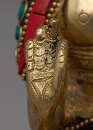 Handcrafted Brass Amoghasiddhi Buddha Statue | Spiritual Home Decor
