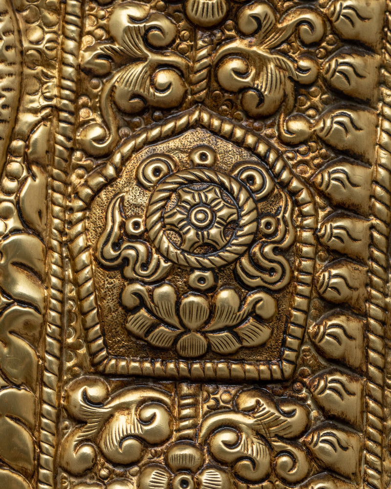 Tibetan Buddhist Wall Hanging -  Garuda Surrounded by Auspicious Symbols