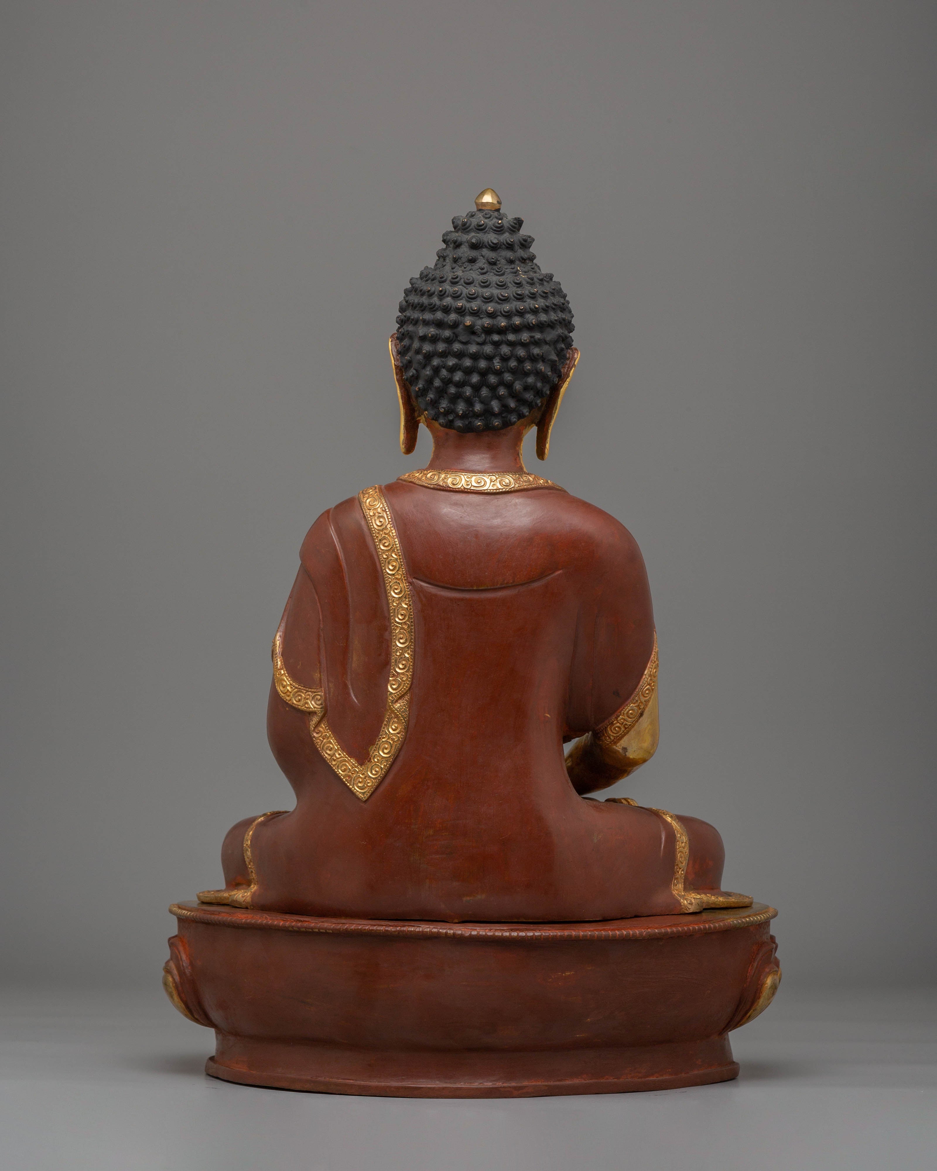 Himalayan Statue of Amitabha Buddha | Electro Gold-Plated Copper with Acrylic Color