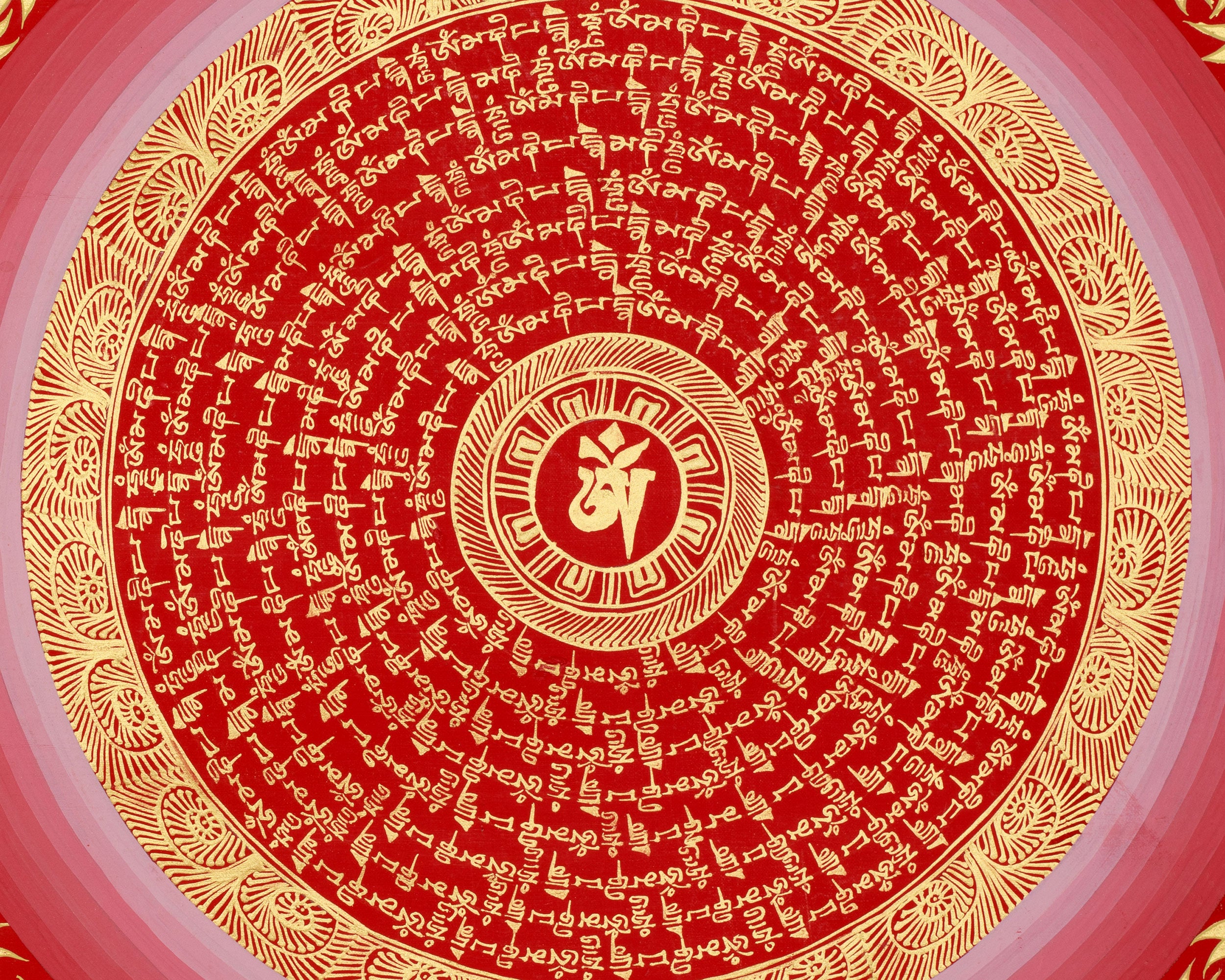 Thangka of Mantra Mandala | Tibetan Sacred Art of Compassion & Clarity