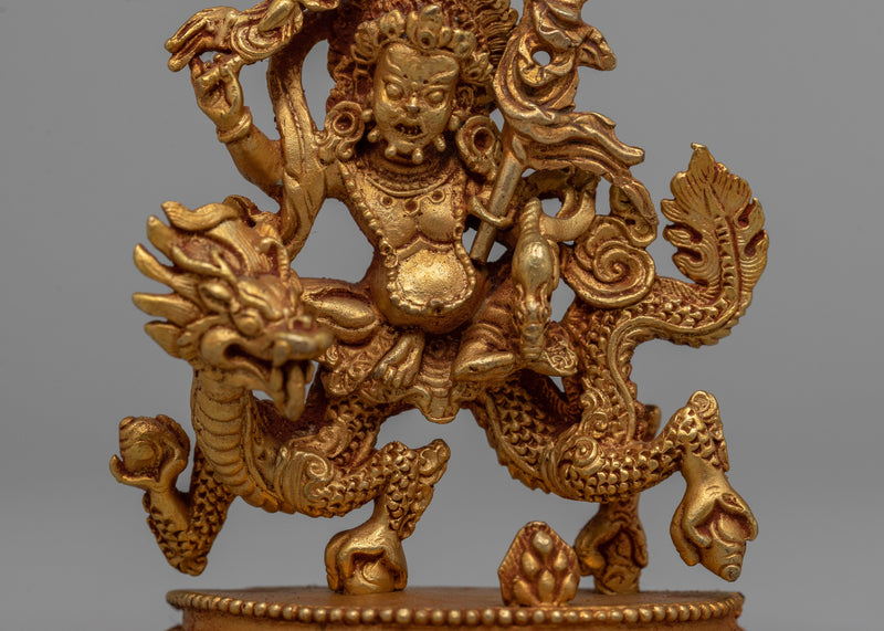 Machine Made White Dzambhala Statue | Powerful Tibetan Guardian Deity