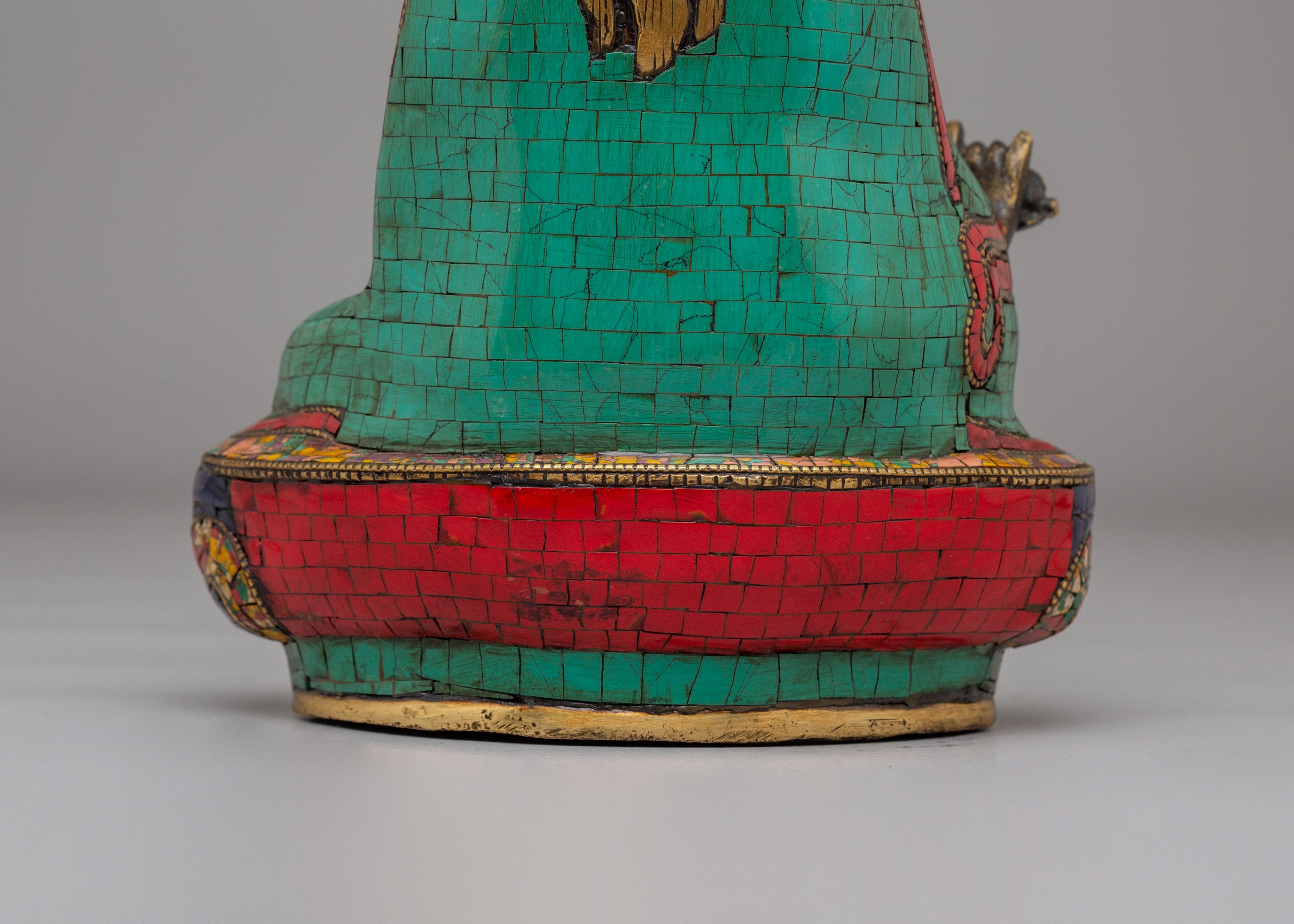 Traditional Guru Rinpoche Statue | Tibetan Masterpiece for Meditation & Rituals