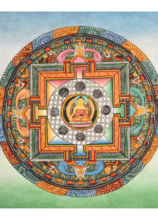 Shakyamuni Buddha Mandala | Hand-Painted Buddha Shakyamuni Thangka