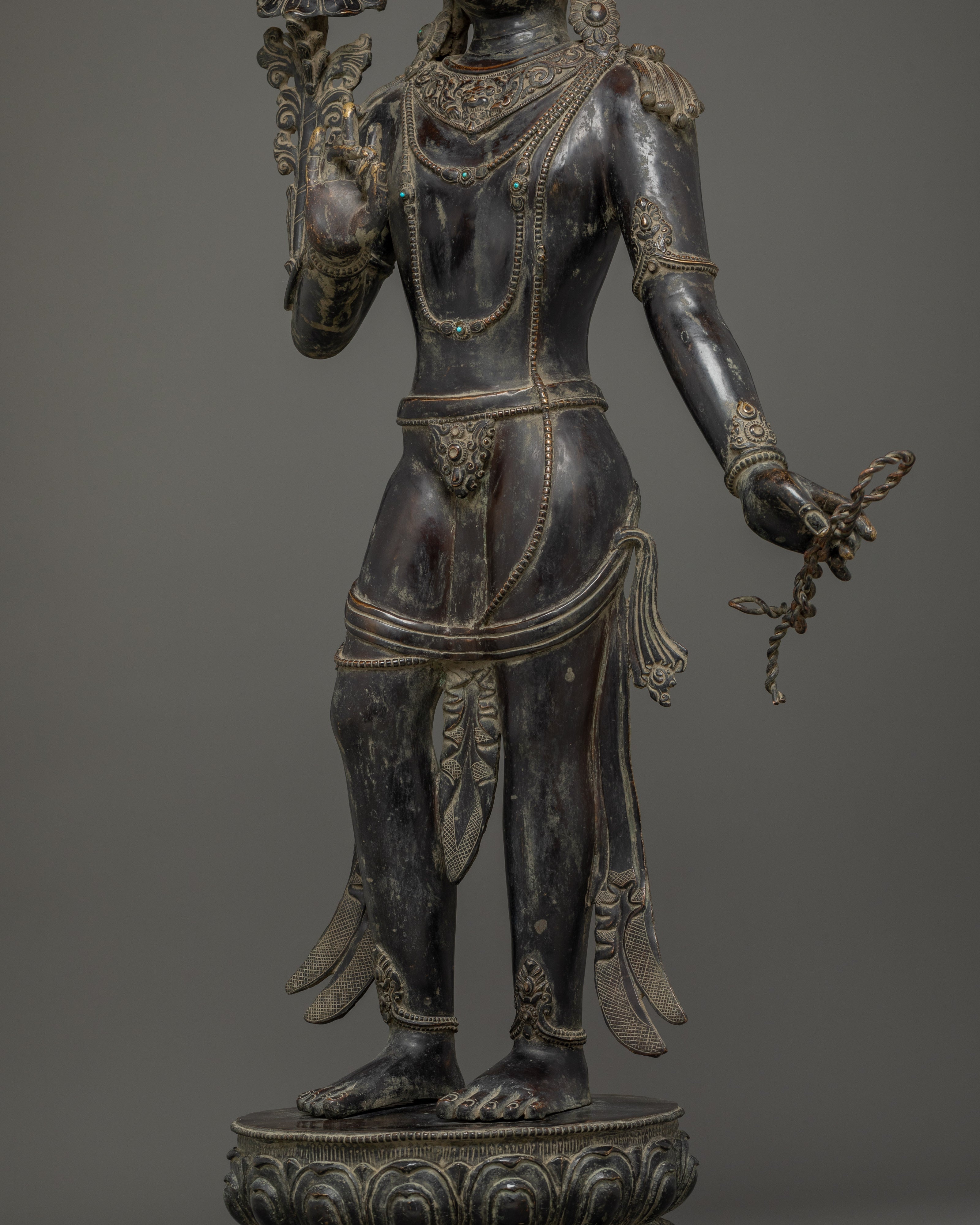 Copper Standing Vajrapani Statue | Powerful Buddhist Protector Deity
