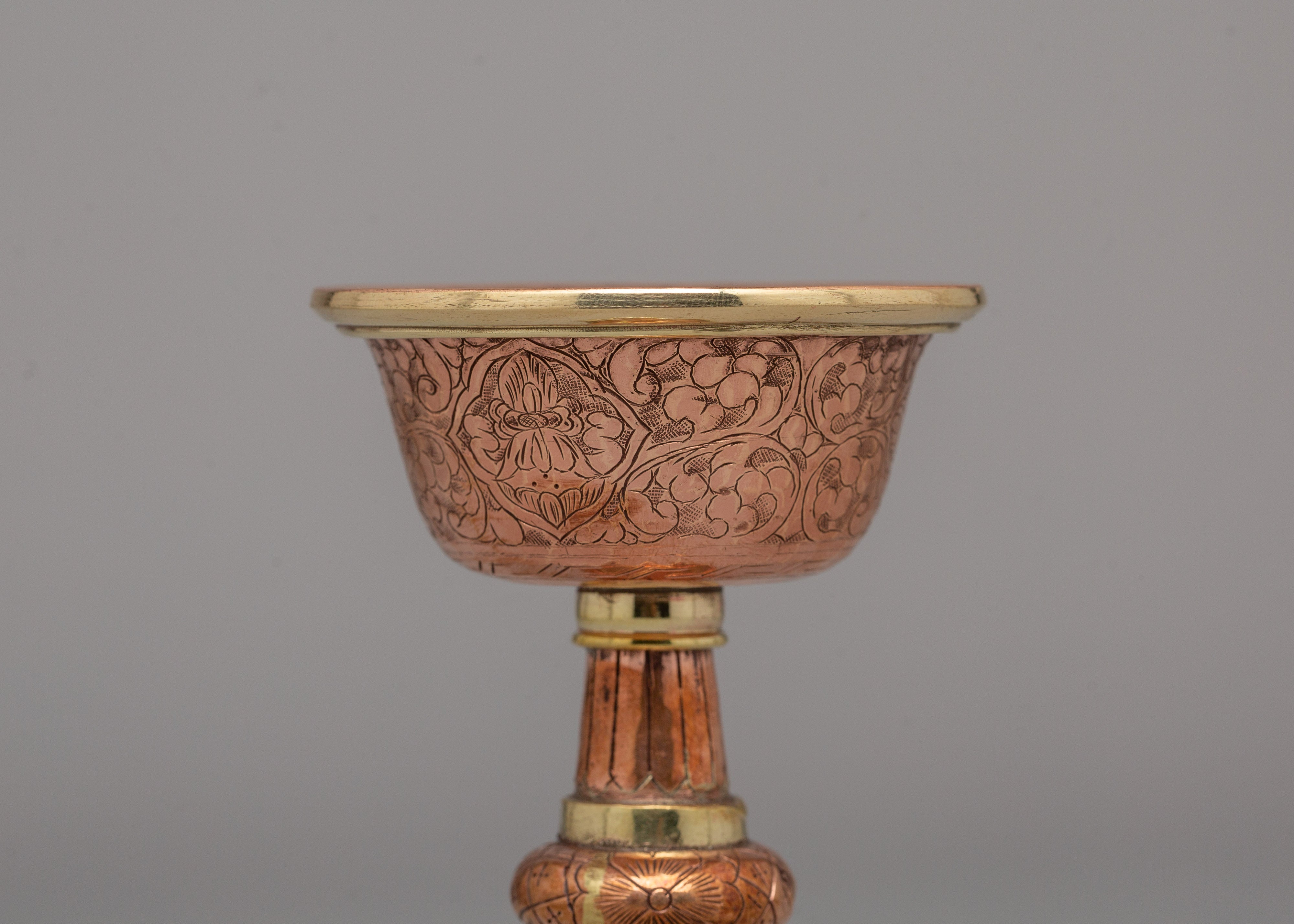Handcrafted Copper and Brass Serkyem Offering | Tibetan Ritual Item