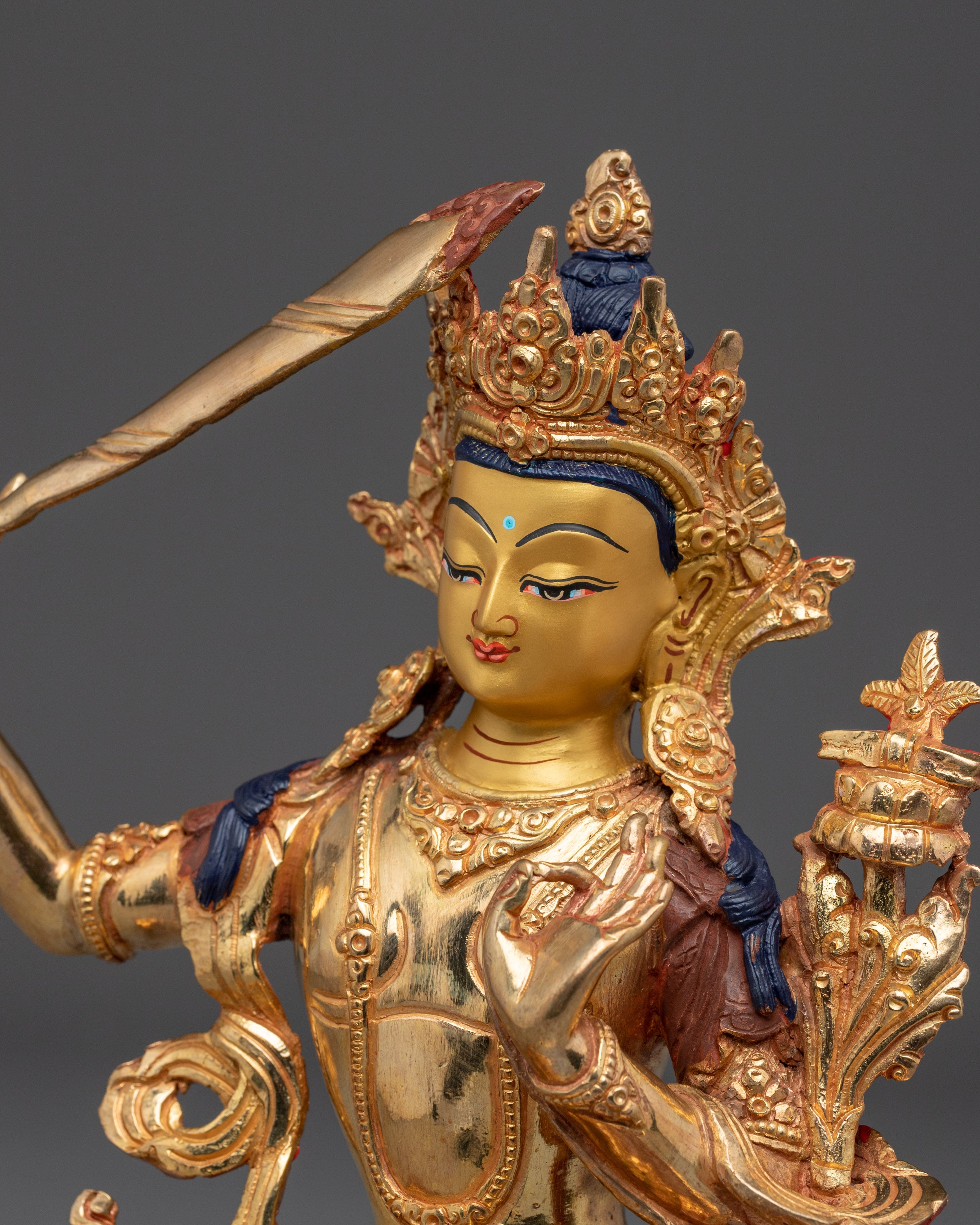 Buddhist Wisdom Icon Manjushri | Handcrafted Nepali Art