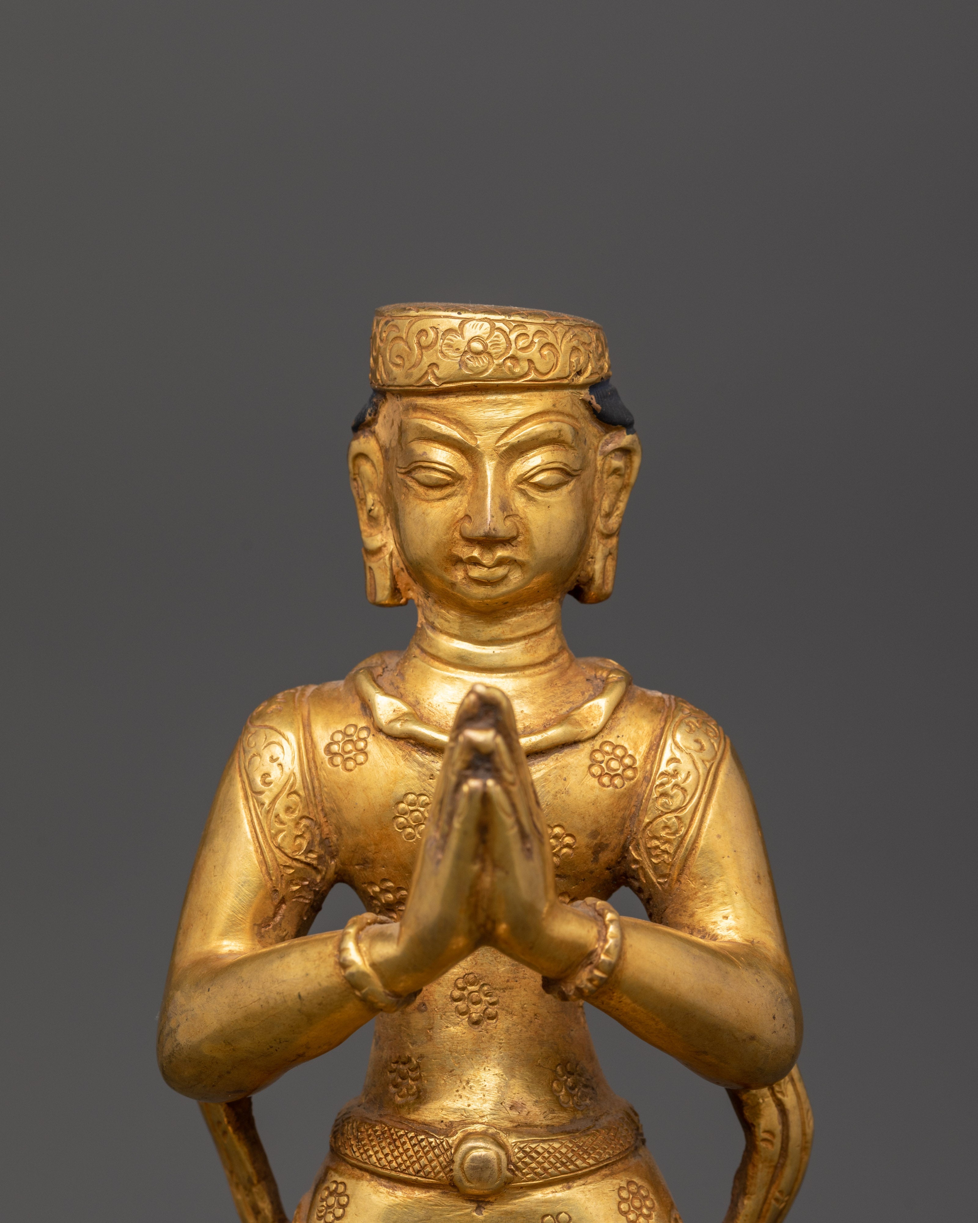 Newari Sculpture with Oil Lamp | Ritual Decor and Spiritual Light Offering