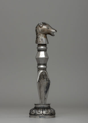Hand-Carved Horse-Headed Iron Phurba for Ritual Practices |  Spiritual Transformation