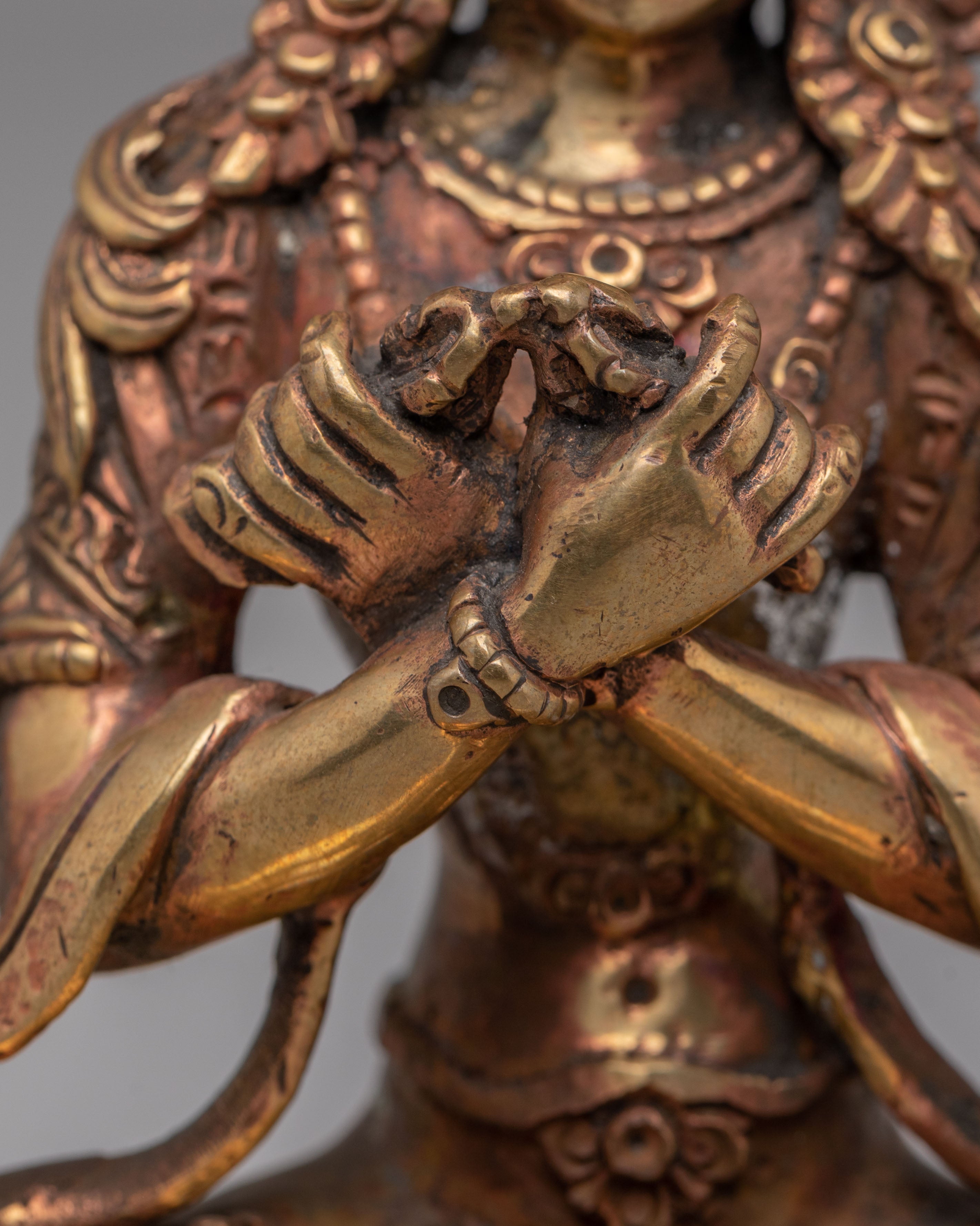 Tibetan Vajradhara Deity Statue | Copper Body Figurine