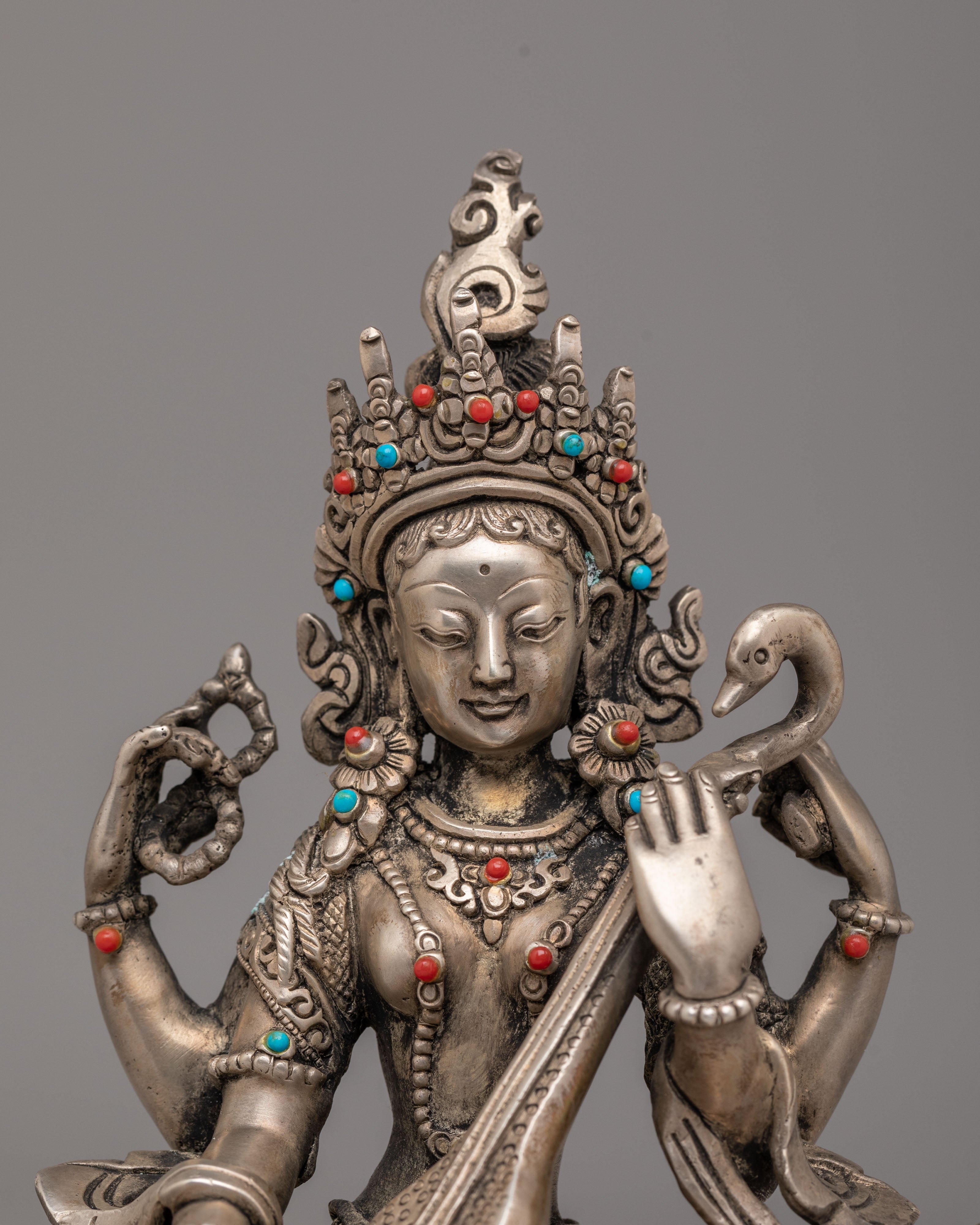 Sacred Saraswati Statue | Hindu Goddess of Knowledge