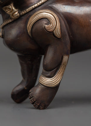 Tibetan Snow Lion Statue Set | Handcrafted Buddhist Guardian Figures