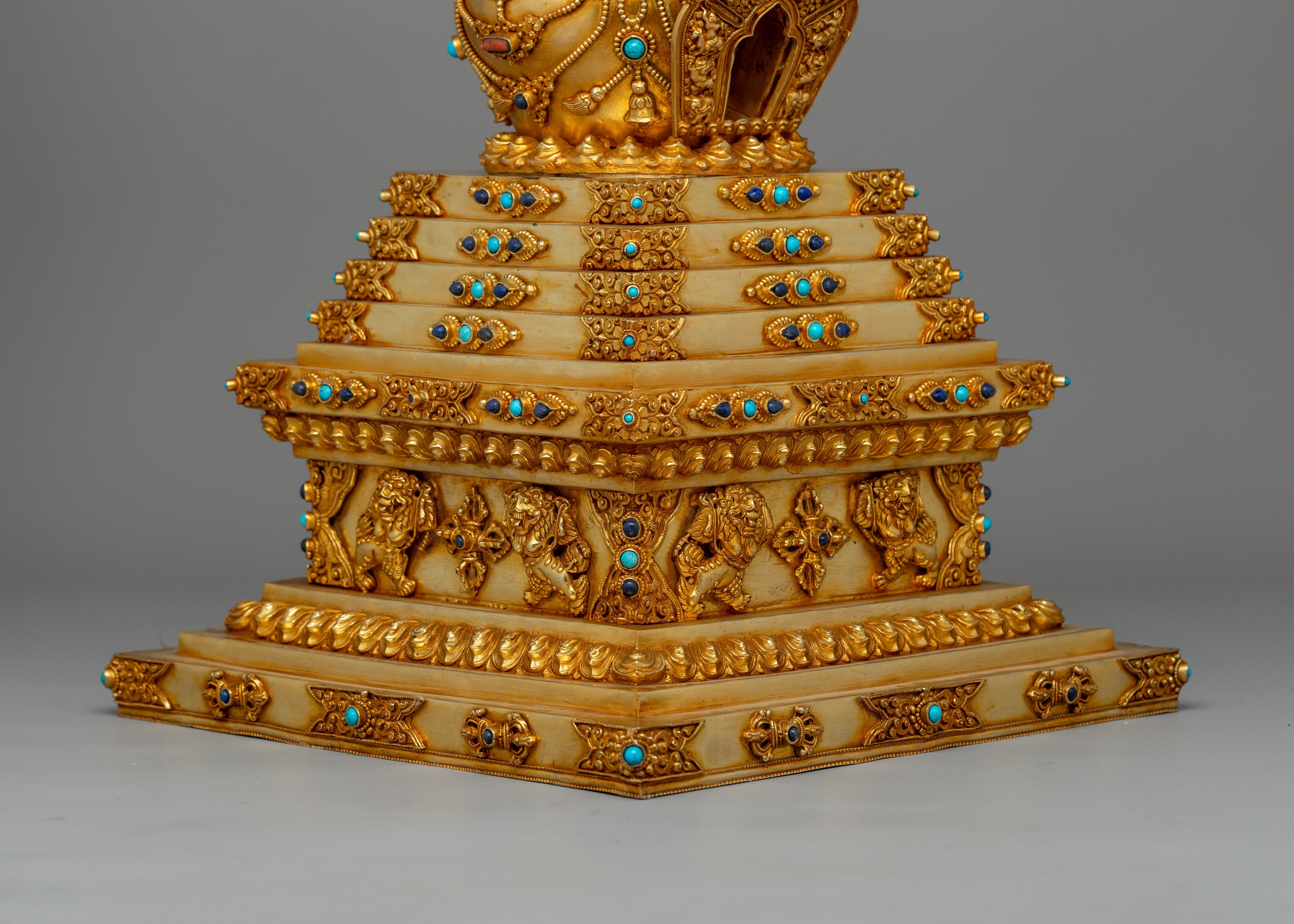 Gold Plated Stupa for Shrine | Himalayan Chorten