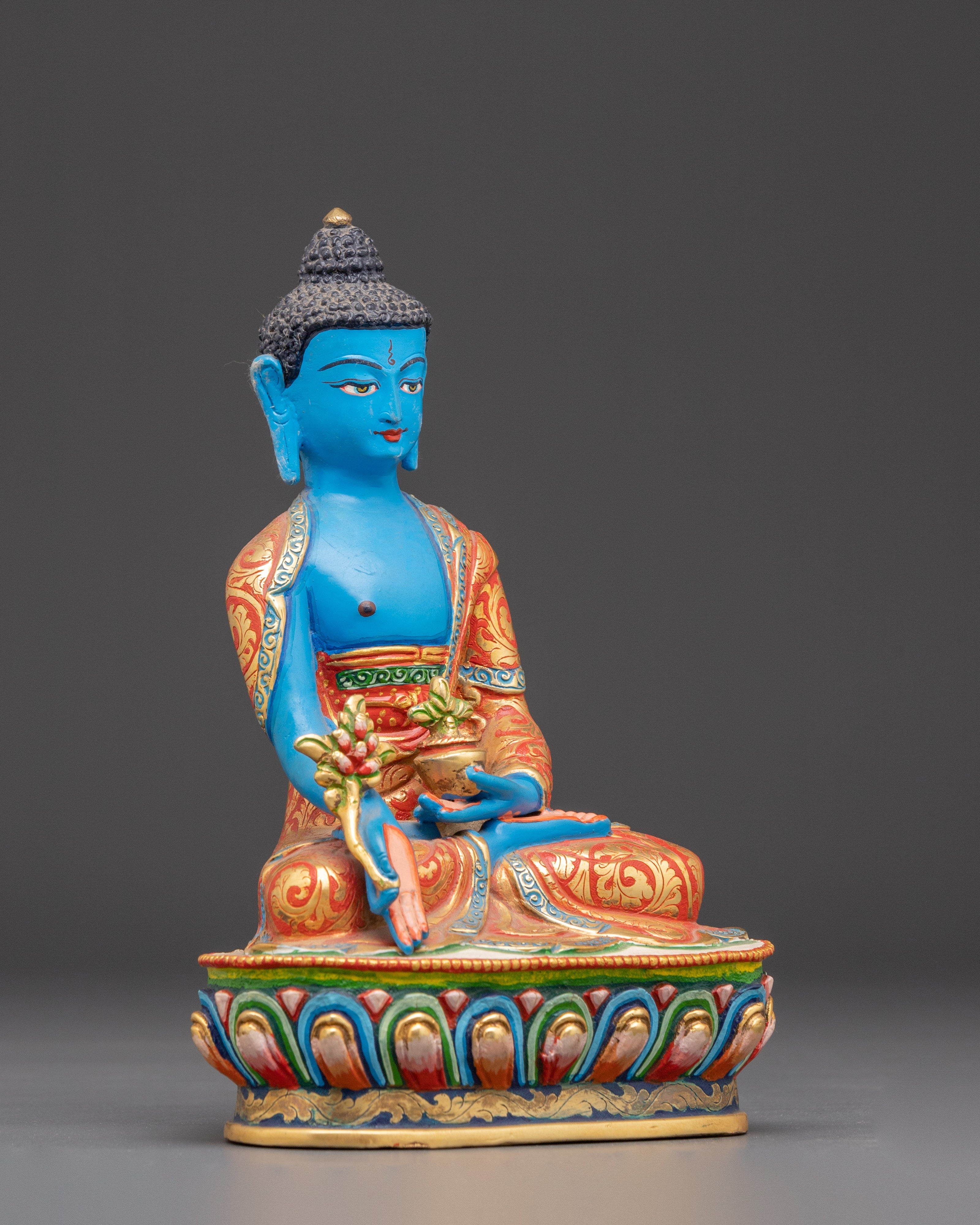 Handcrafted Medicine Buddha Sculpture | Tibetan Healing Statue