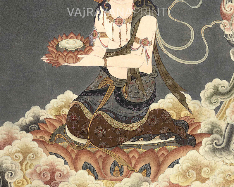 Bodhisattva Thangka Print | Traditional Buddhist Art