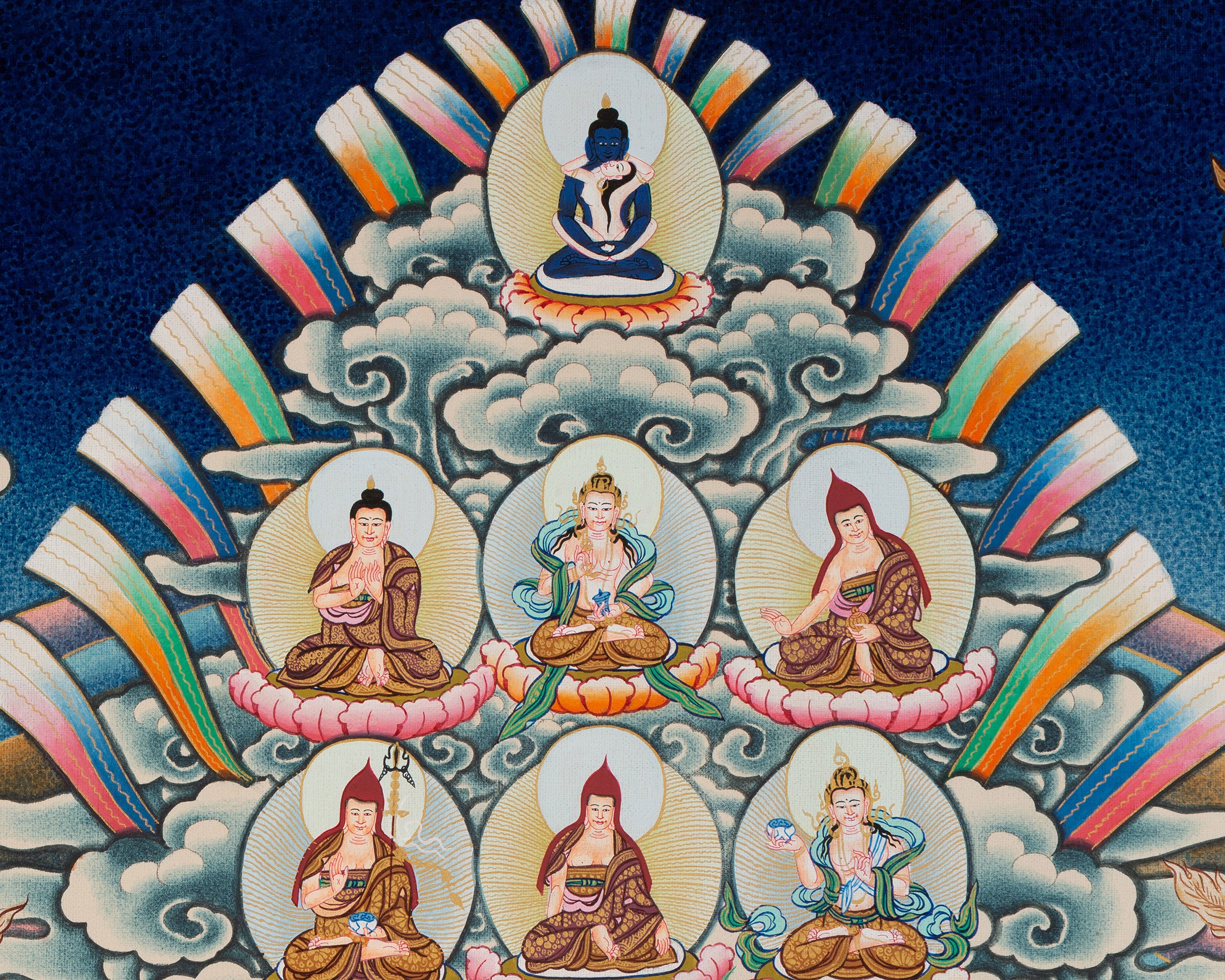 Guru Rinpoche Lineage Tree | Large Thangka Painting