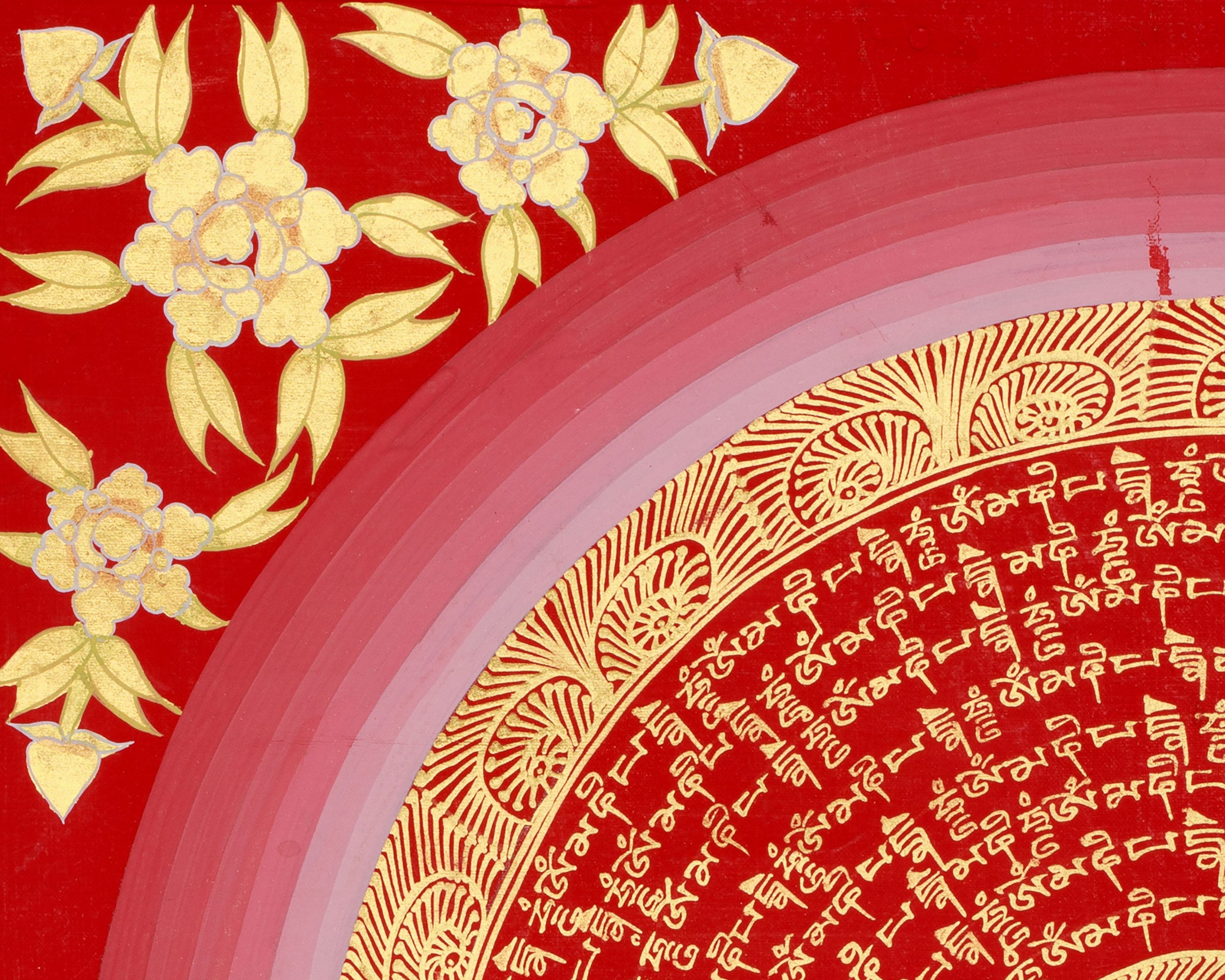 Thangka of Mantra Mandala | Tibetan Sacred Art of Compassion & Clarity