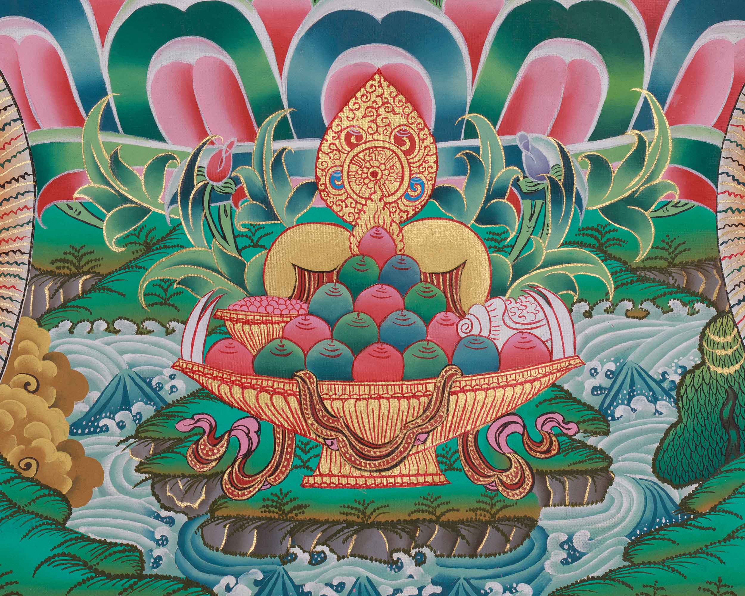 Peaceful Deity, Buddha Shakyamuni Thangka | Siddhartha Gautama | Meditation Art