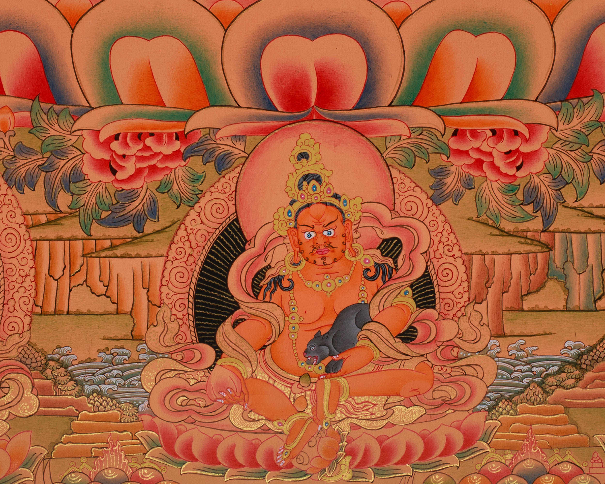 Chenrezig with Five Buddhas and Bodhisattvas | Radiant Compassion in Divine Assembly
