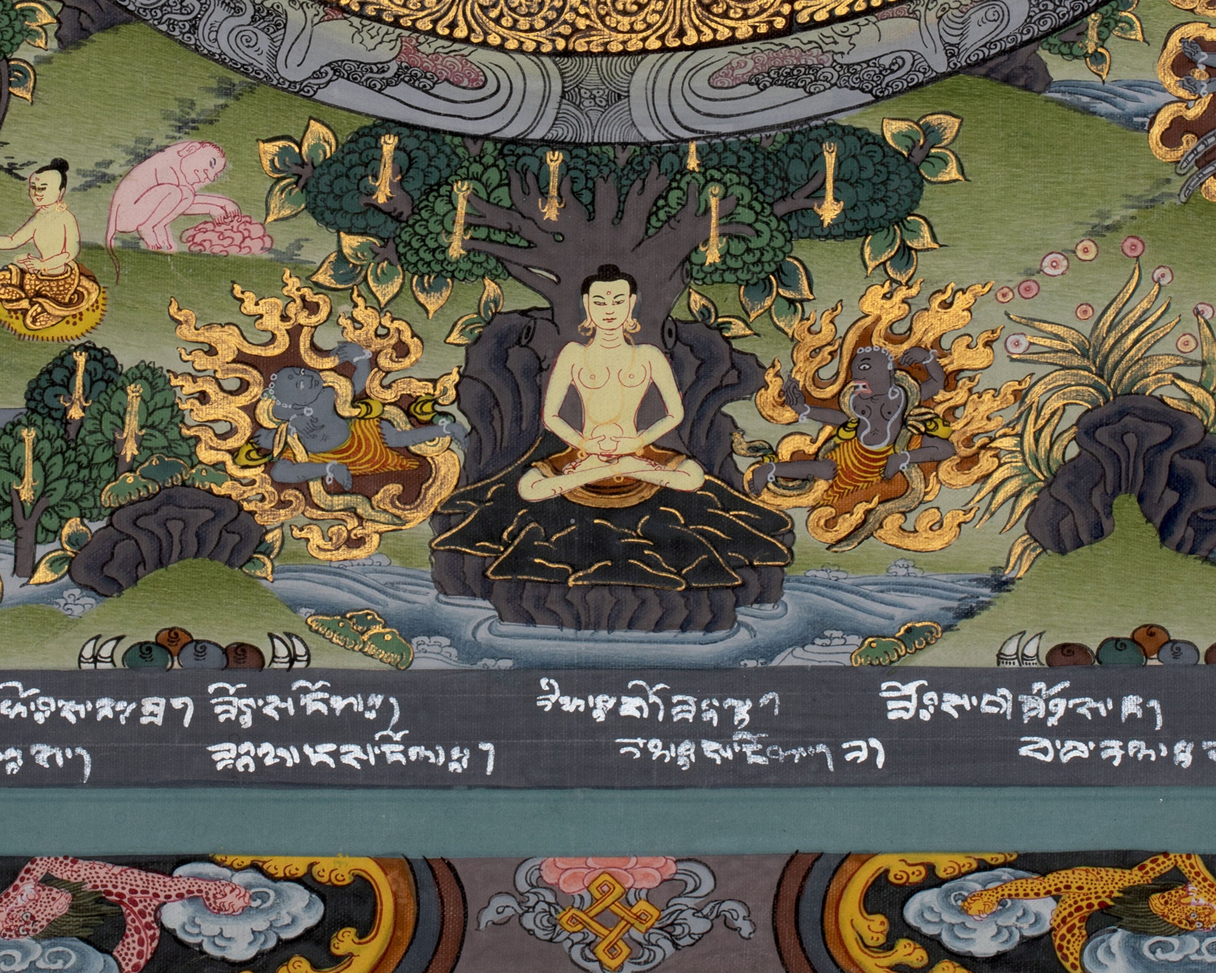 Vintage Tibetan Buddha Mandala Thangka | Buddhist Artwork