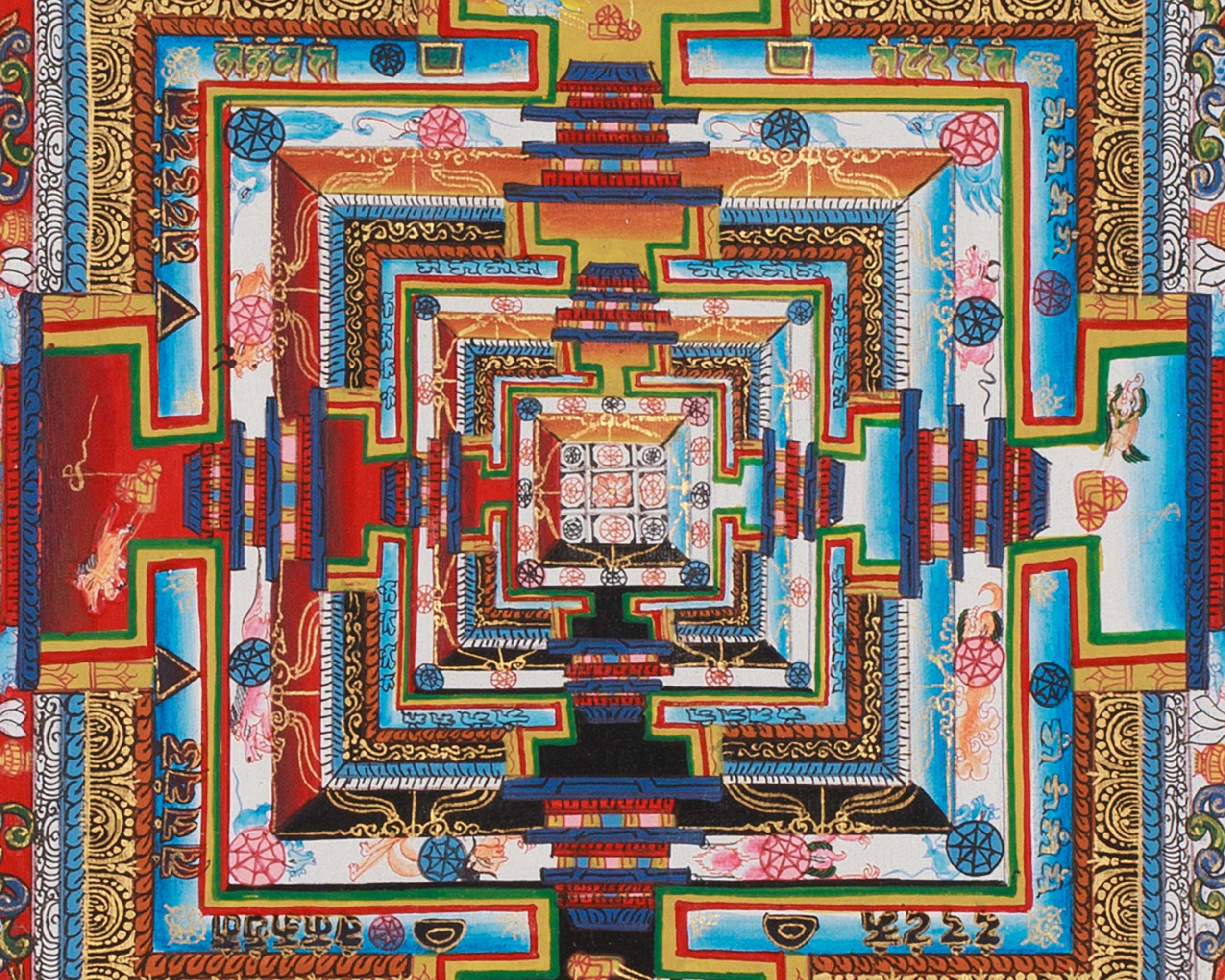 Buddhist Thangka of Kalachakra Mandala | Meditation Art